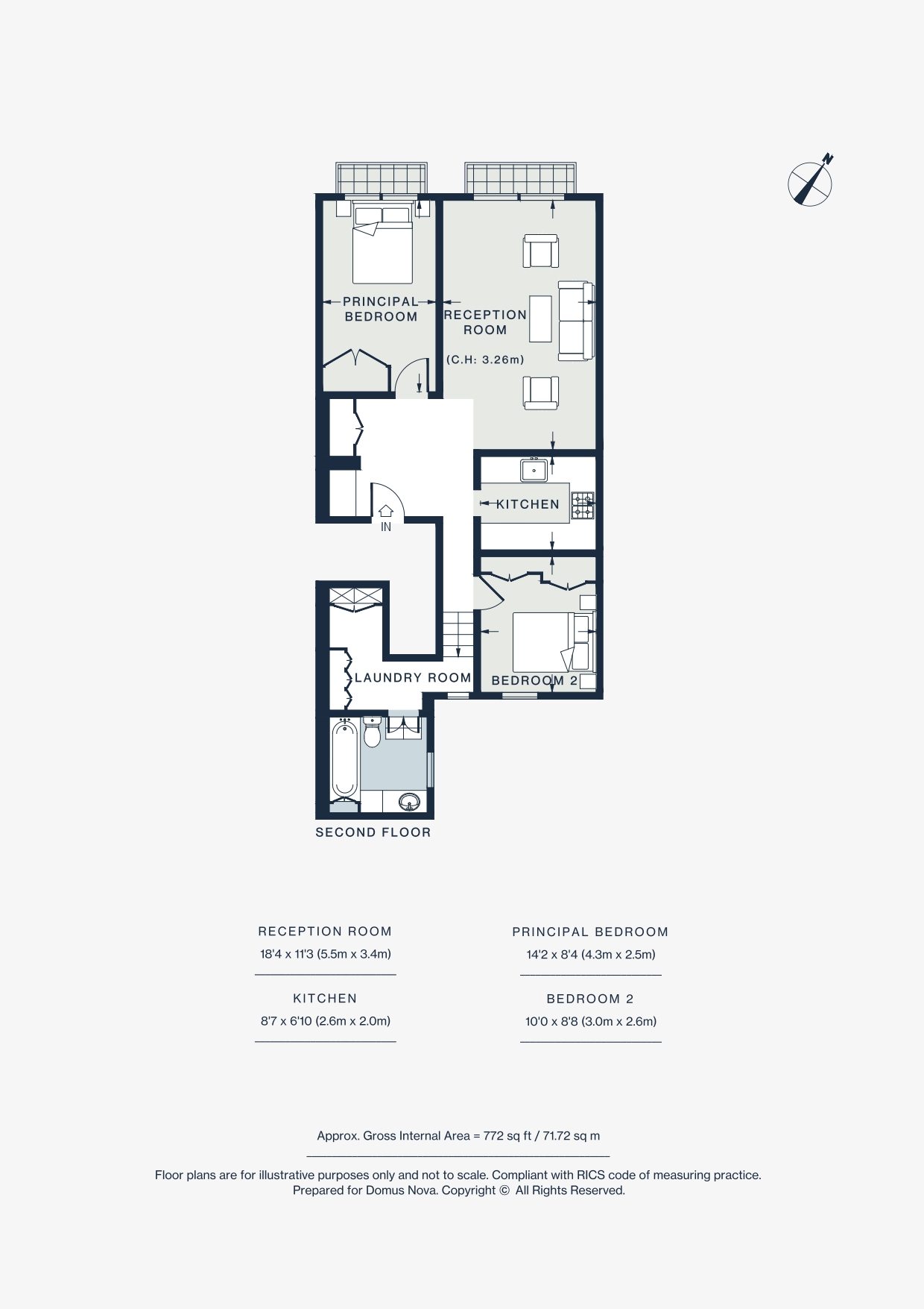 Flat C, 40, Queen's Gardens, London floorplan