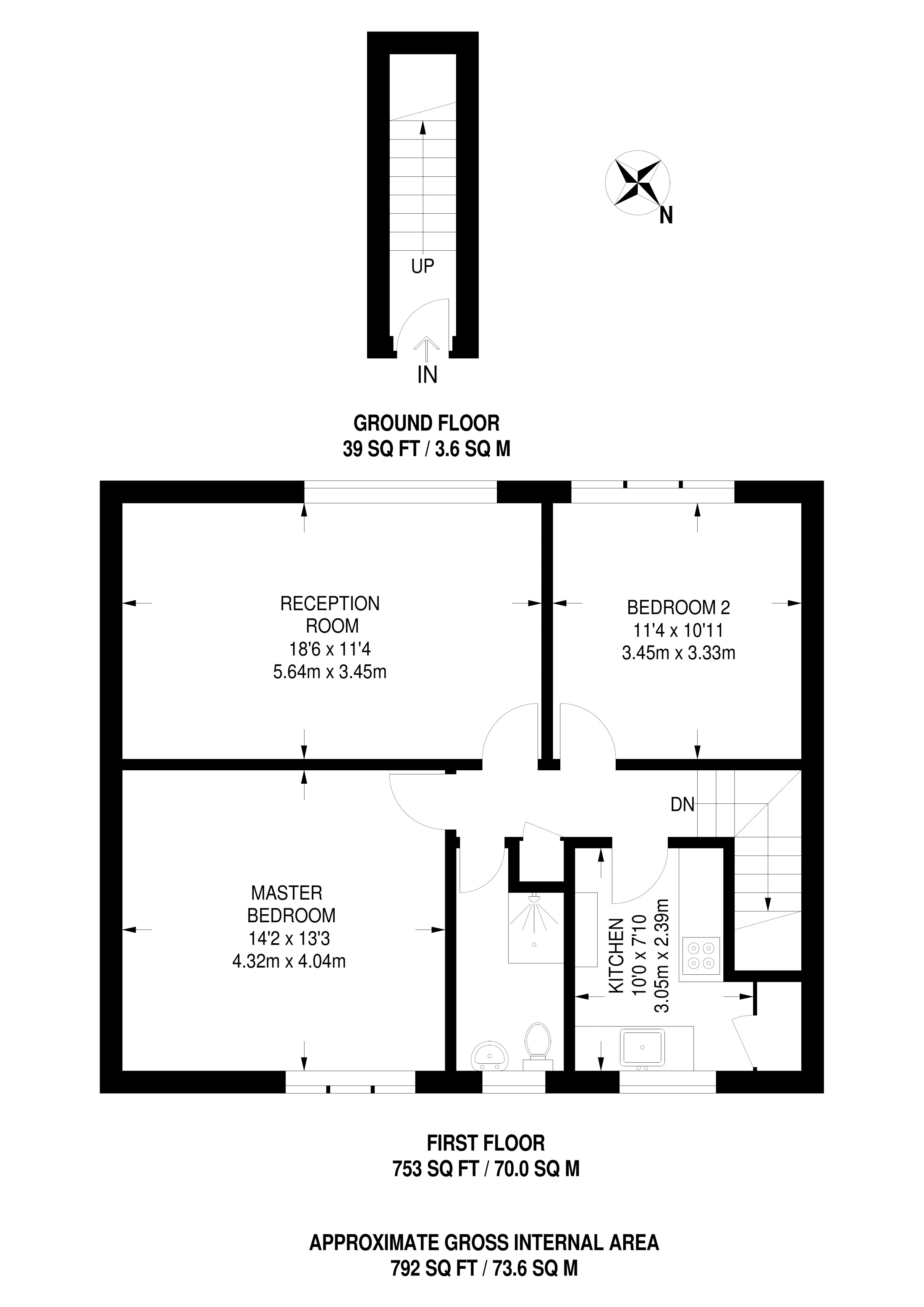 2 Bedrooms Maisonette to rent in North House, Guildford GU1