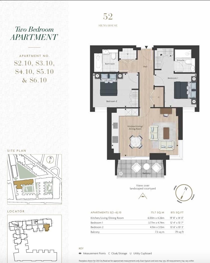 Apartment 512, Siena House, Islington floorplan