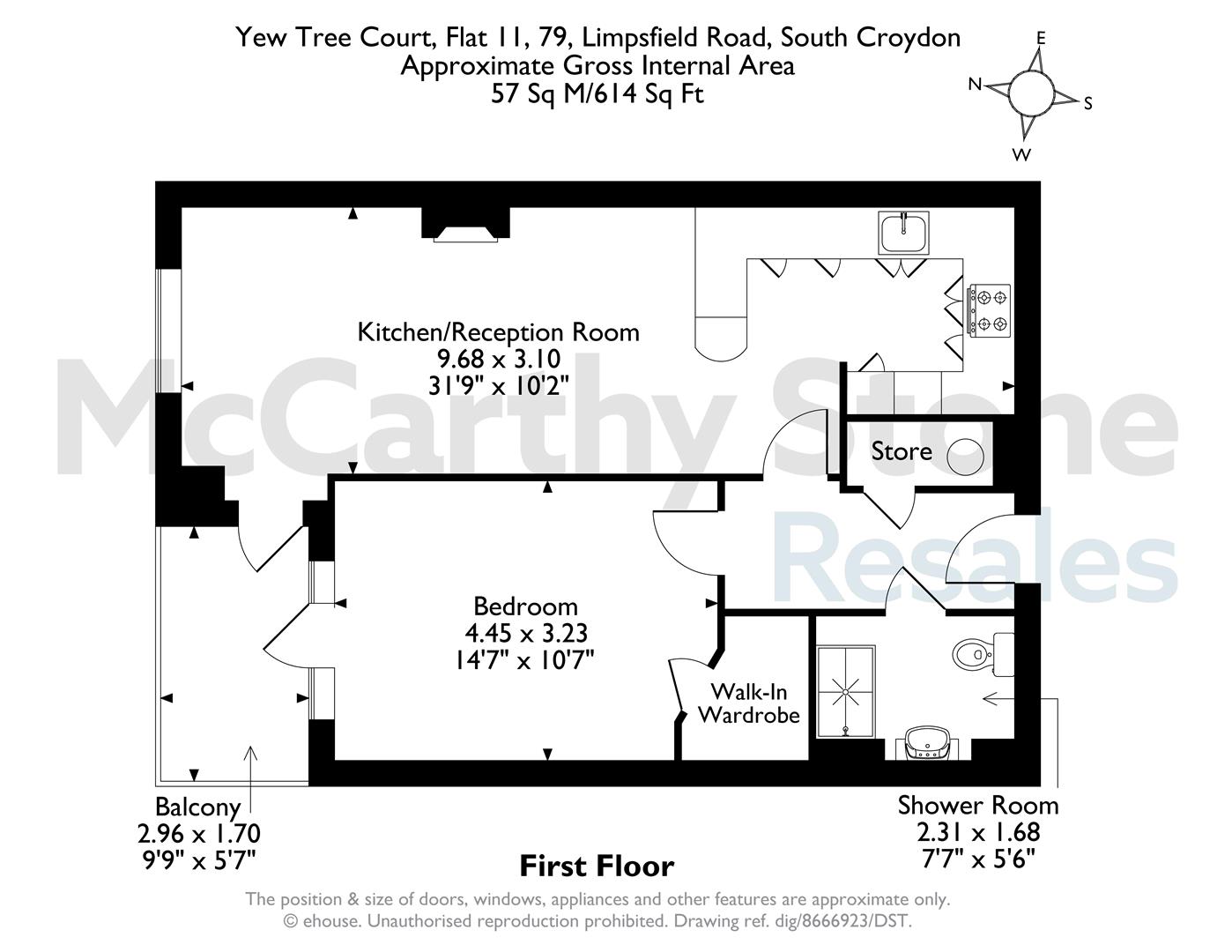 11 Yew Tree Court, 79 Limpsfield Road, South Croydon floorplan