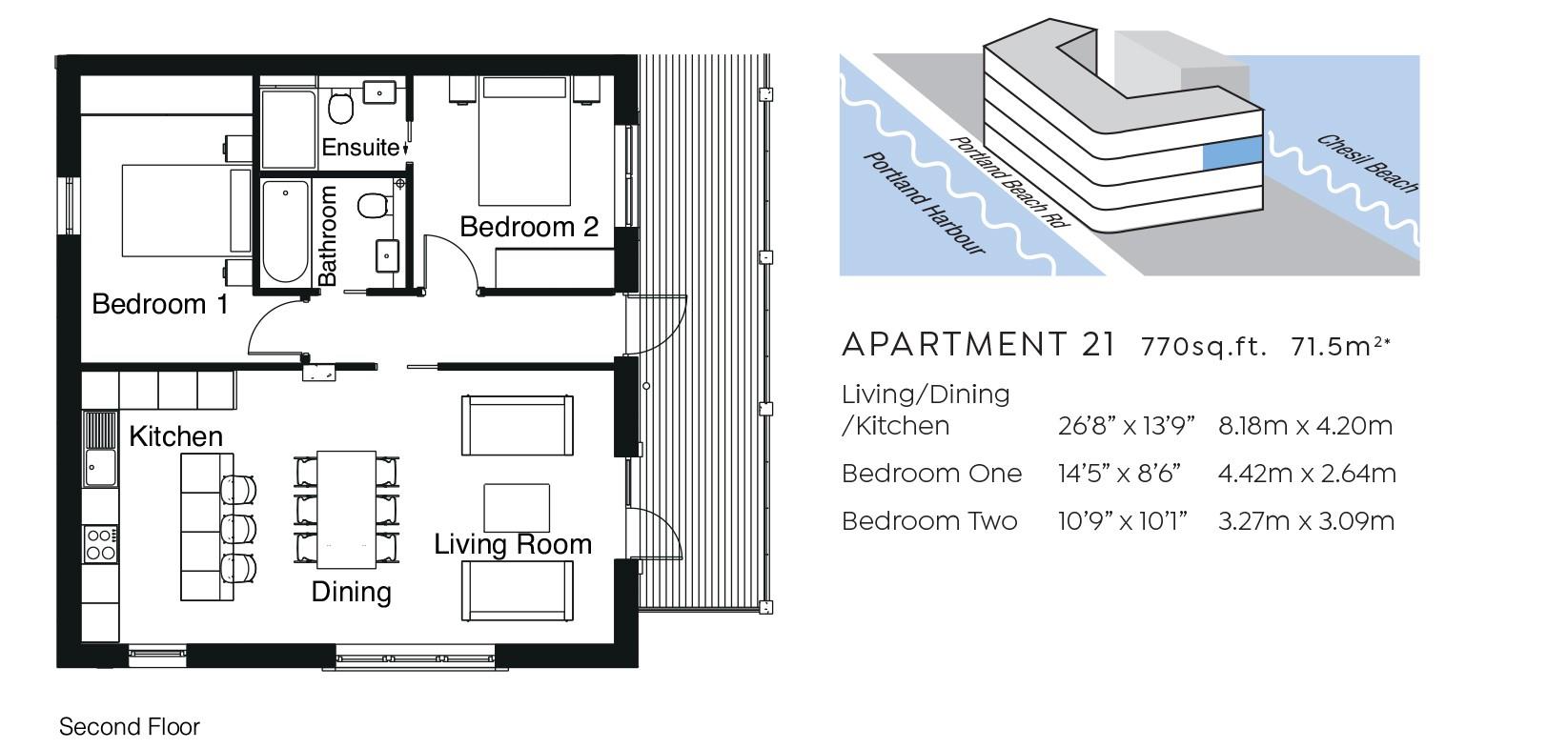 Apartment 21, No 1 Chesil Beach, Ferrymans Way, Weymouth floorplan