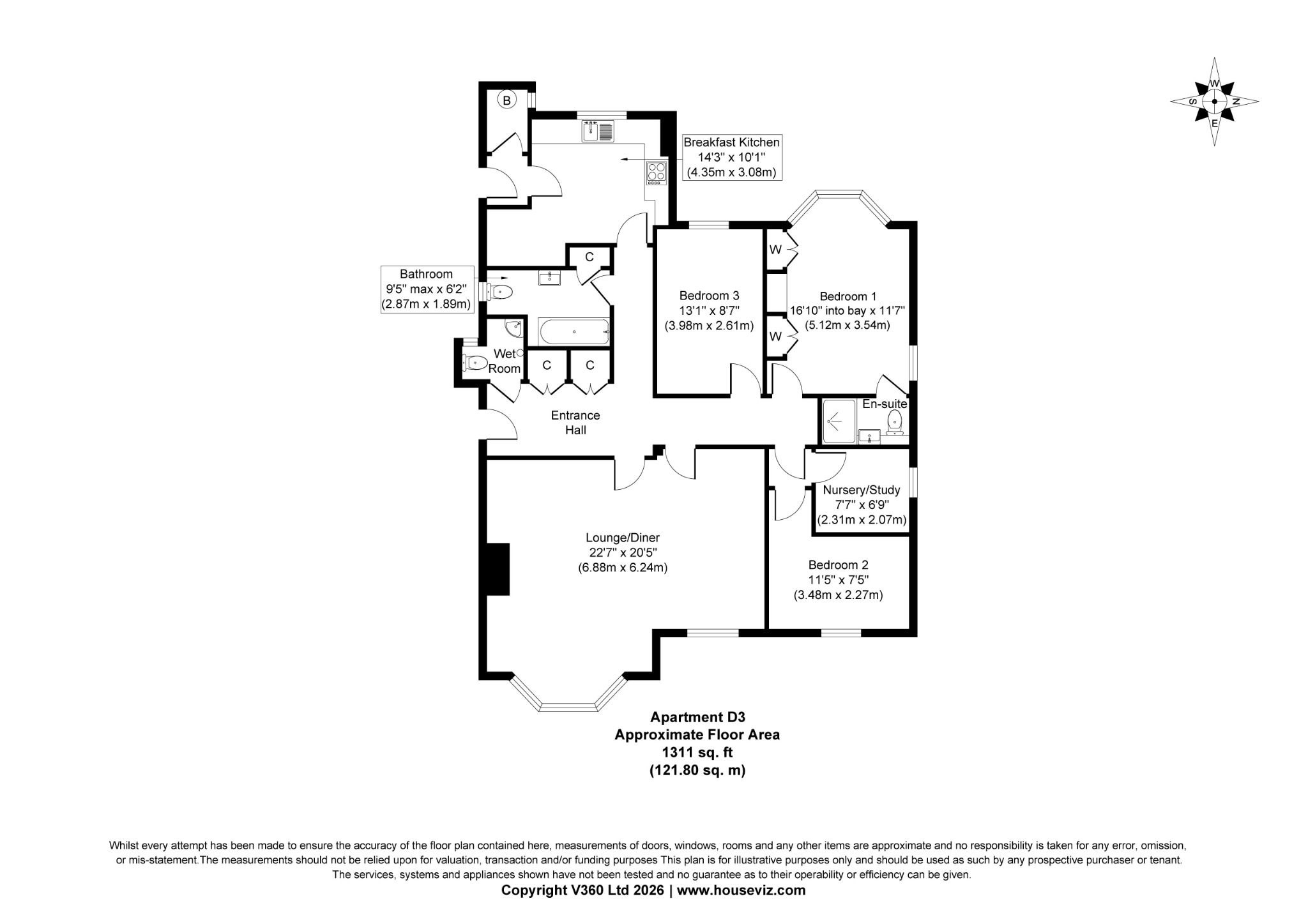 Flat, D3, Hagley Road floorplan