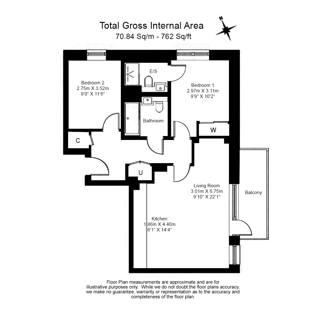 Flat 59, Edwin House, 2, Accolade Avenue, Southall floorplan