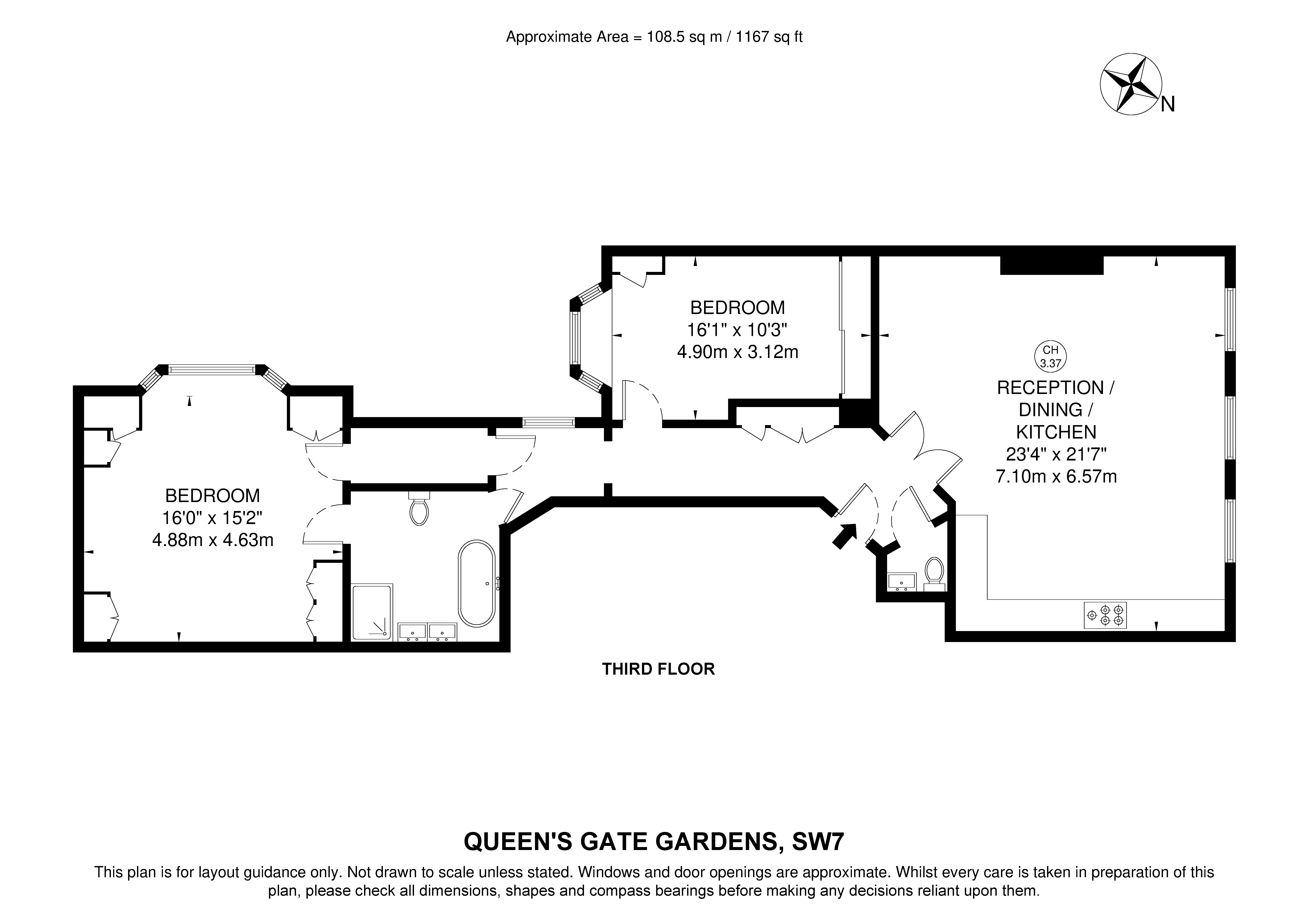 Flat 5, 45, Queens Gate Gardens, London floorplan