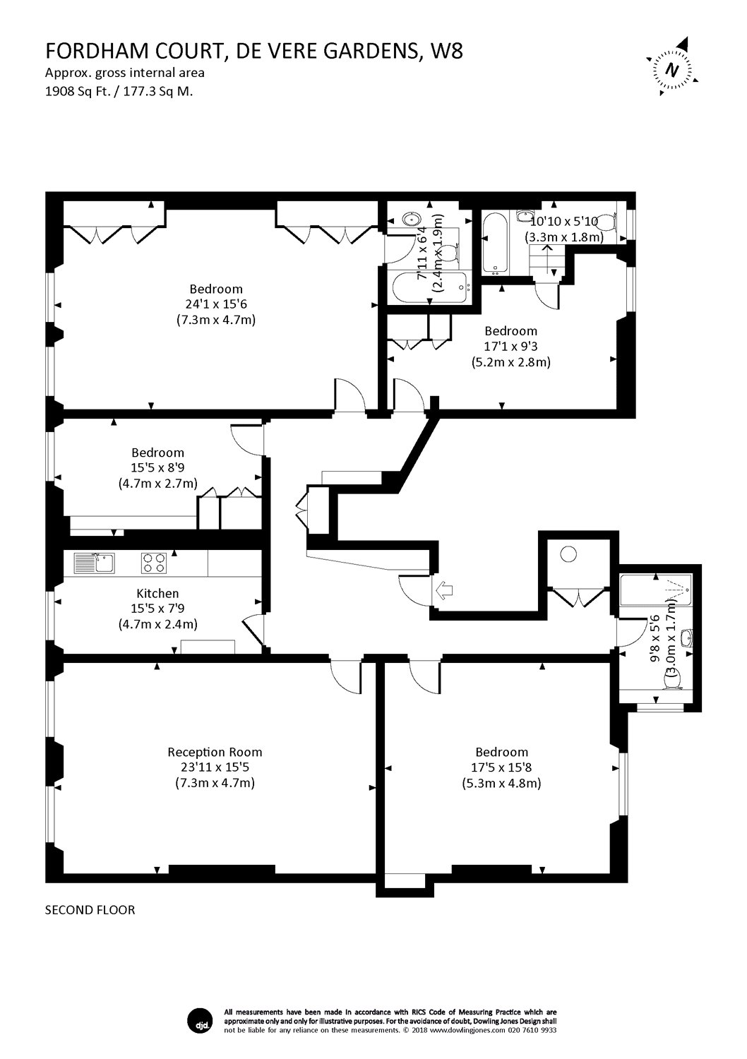 4 Bedrooms Flat to rent in De Vere Gardens, Kensington, London W8