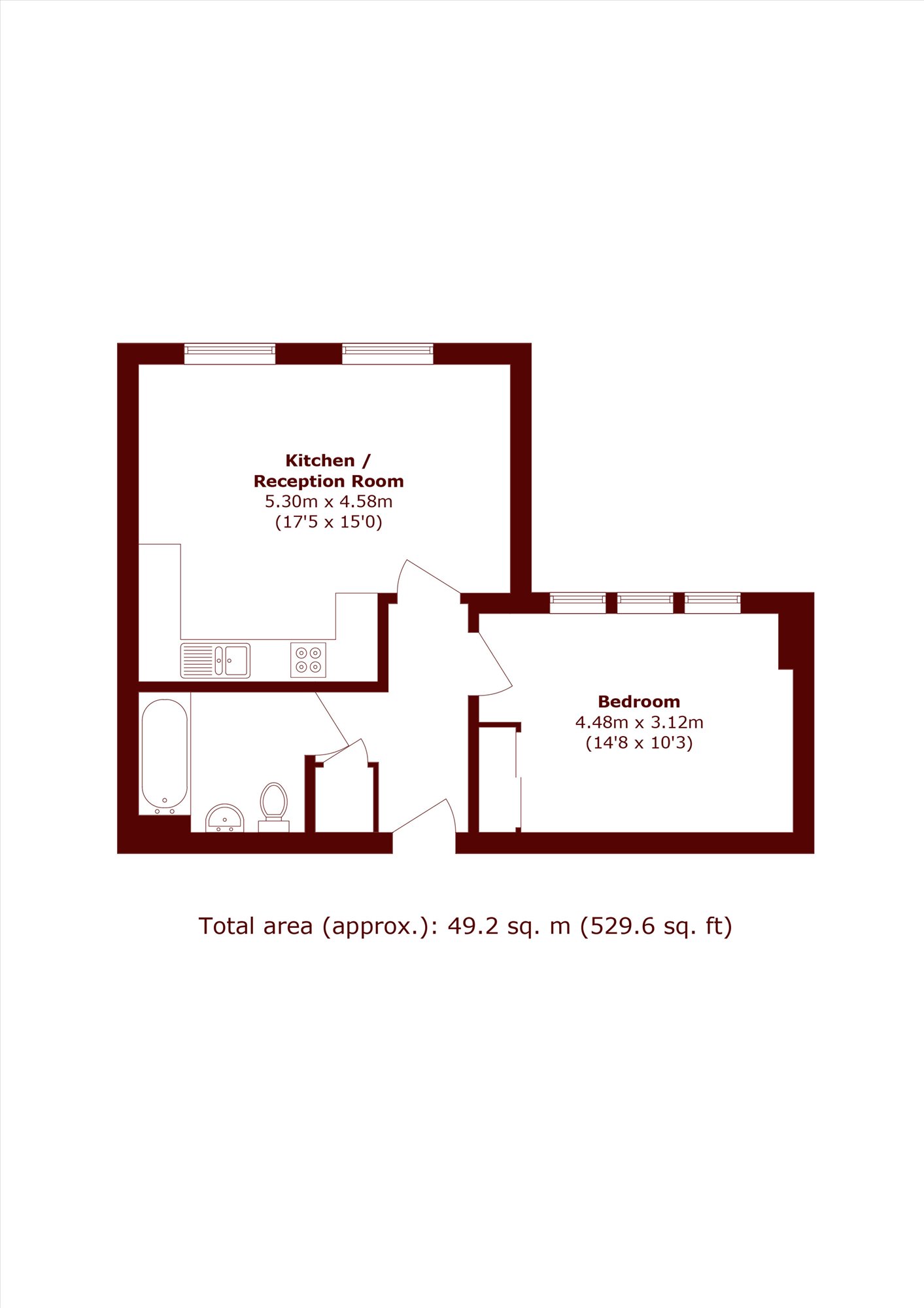 Flat 104, 130, Clapham Common South Side, London floorplan