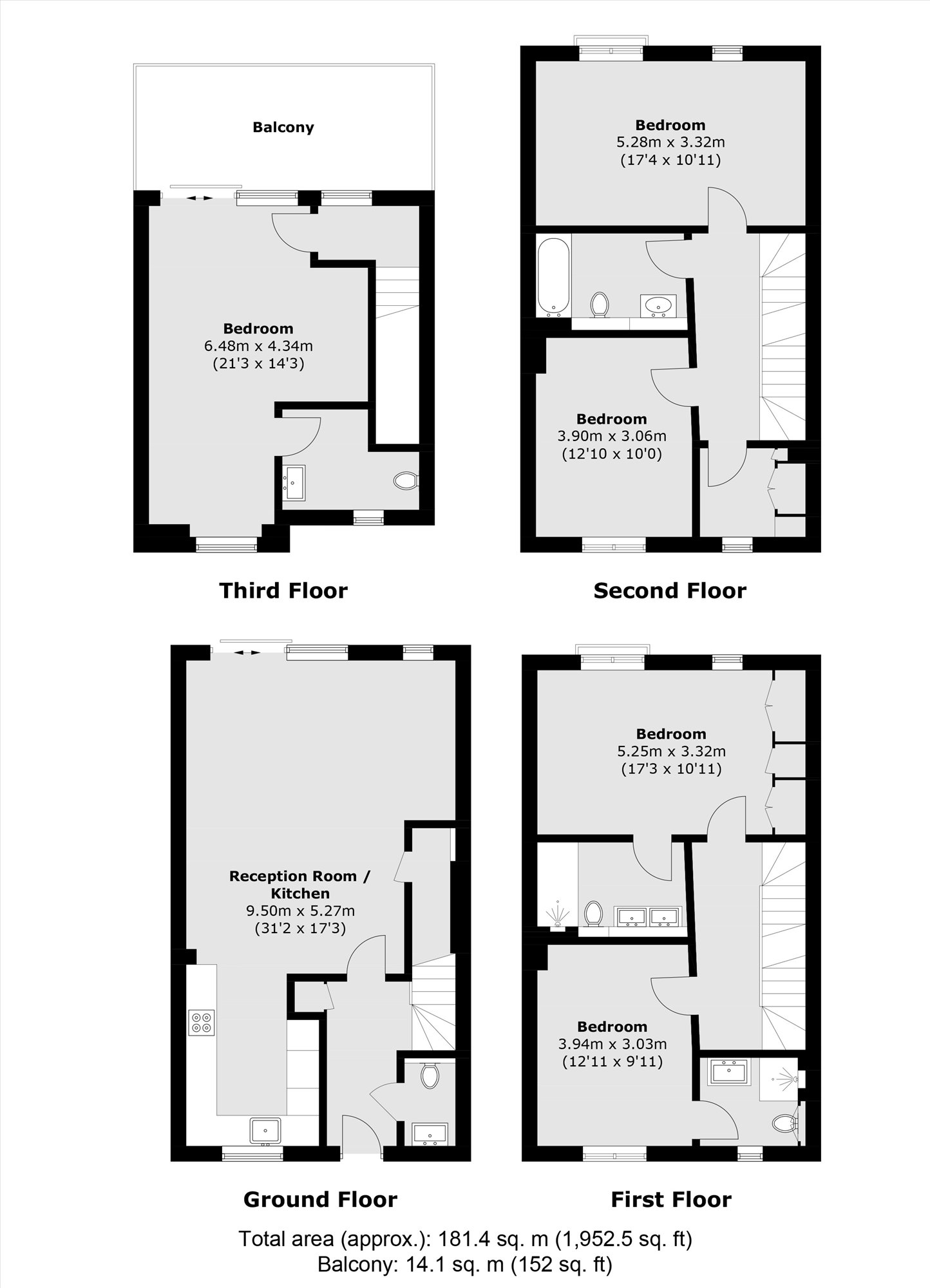 House 1 Grand Union Row,, 1-9, Bryanston Close, Norwood Green floorplan