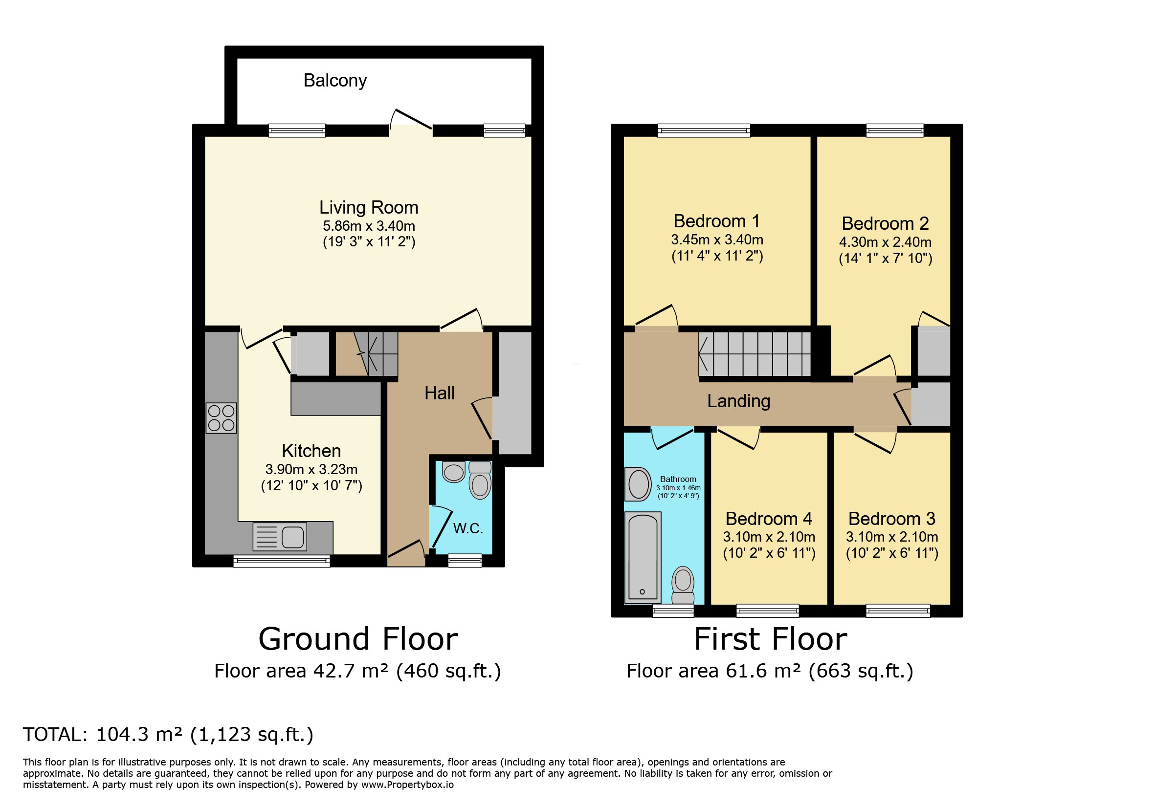 Flat 47, Therfield Court, Brownswood Road, London floorplan