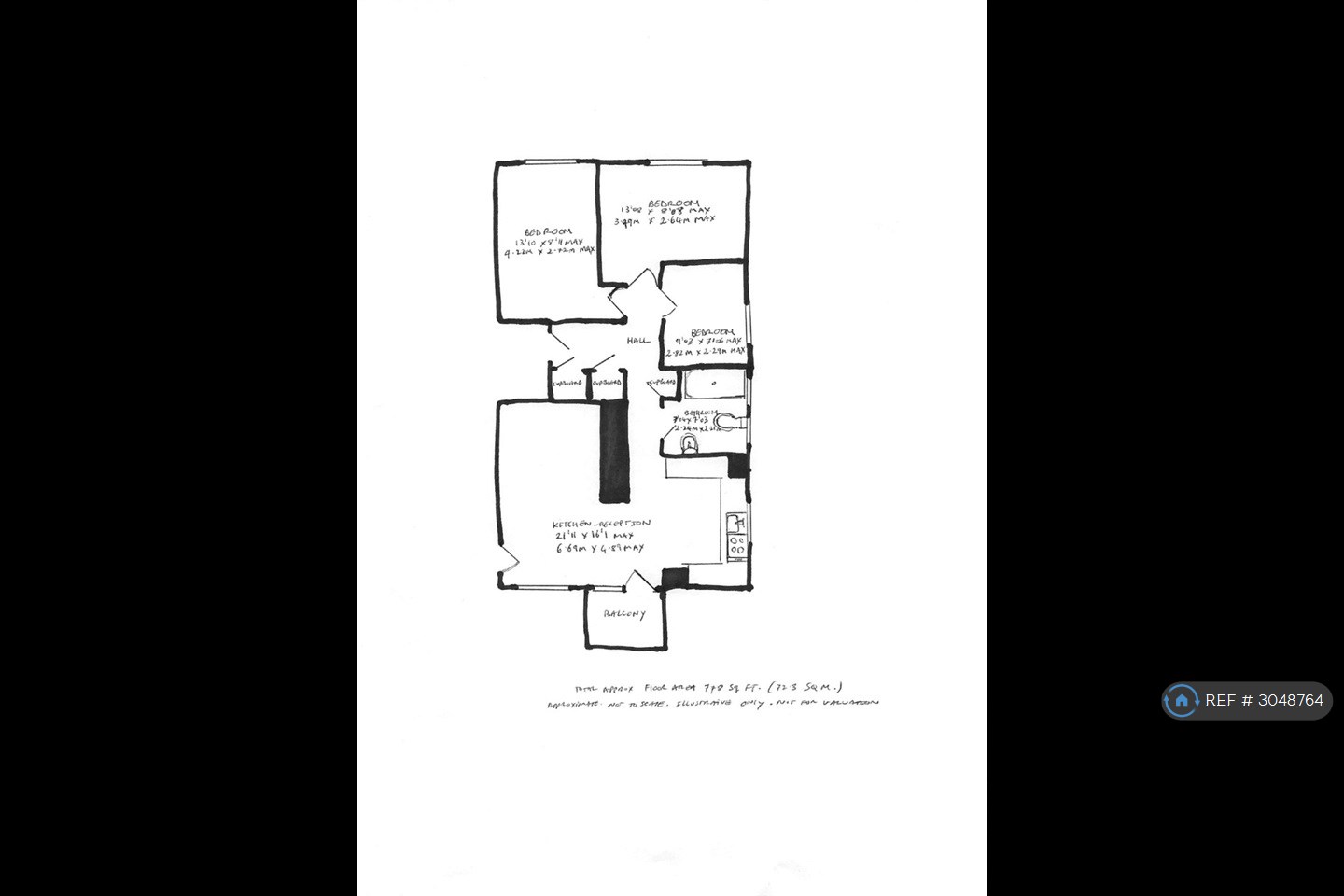 Flat  Mansfield Heights, Great North Road, London floorplan