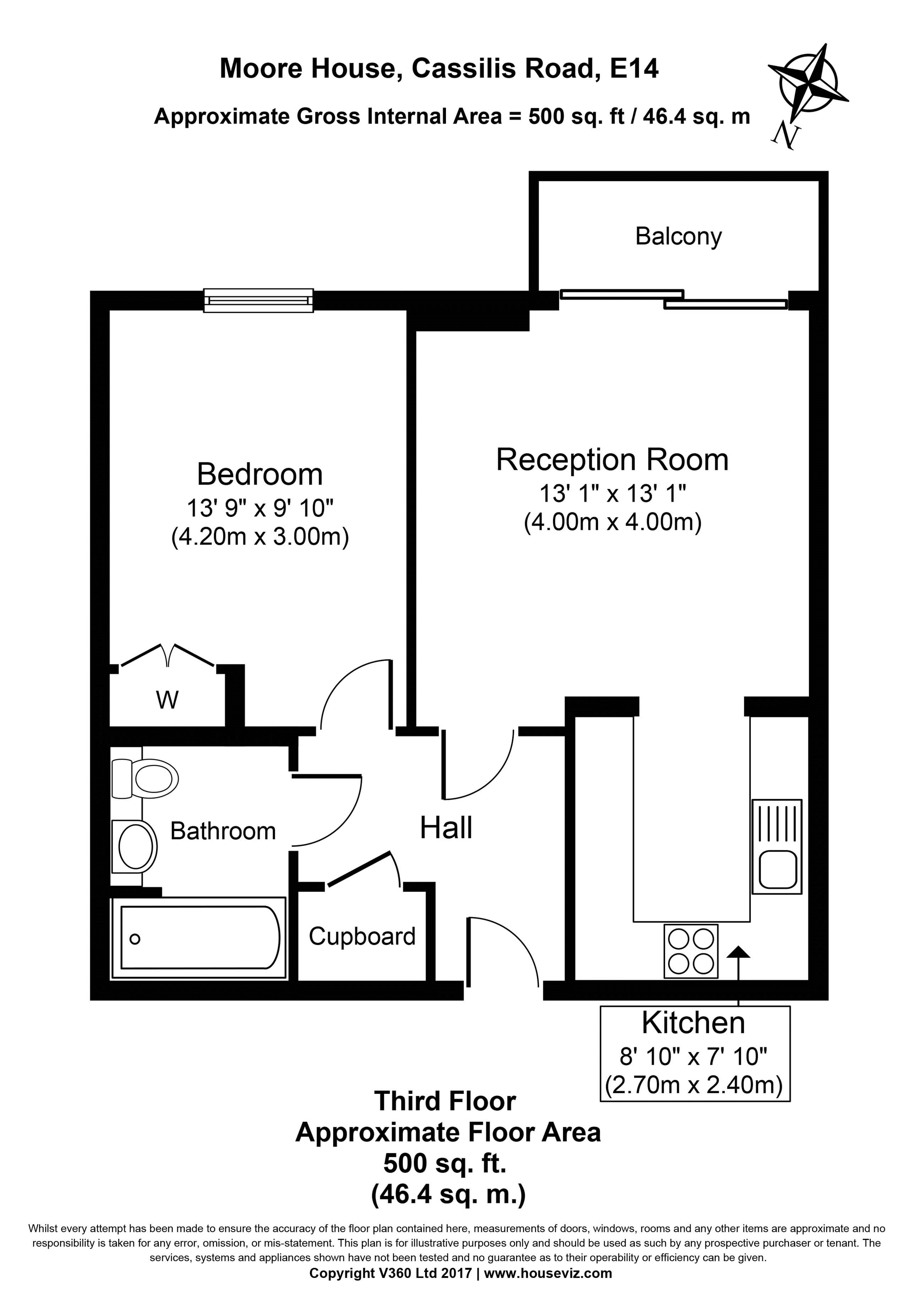 1 Bedrooms Flat to rent in Cassilis Road, London E14