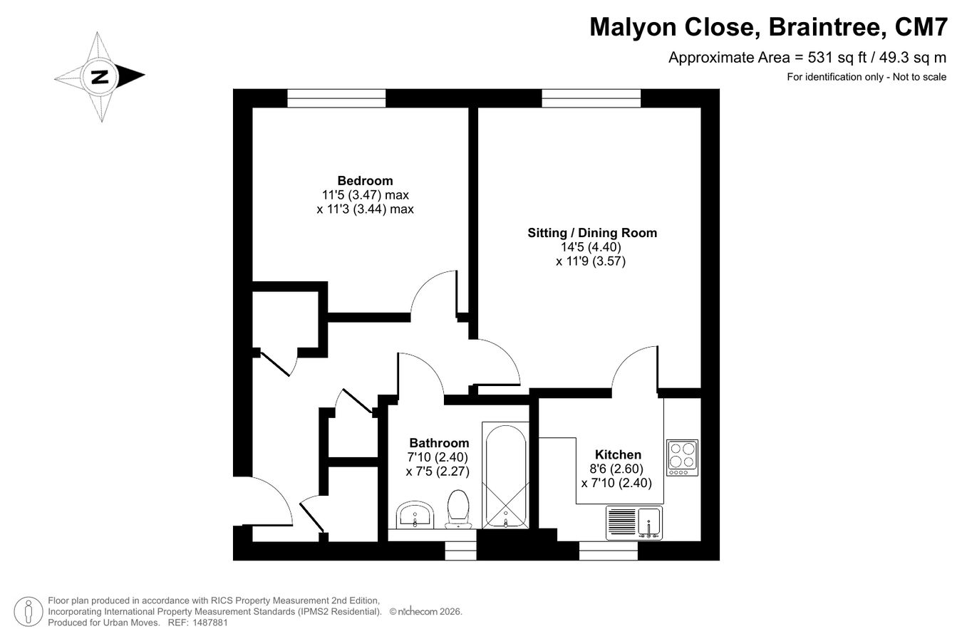 137, Malyon Close, Braintree floorplan
