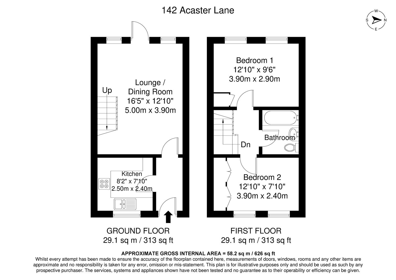 142, Acaster Lane, York floorplan