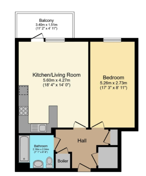 Flat 306, Knowles Court, 18 Brumwell Avenue, Woolwich floorplan