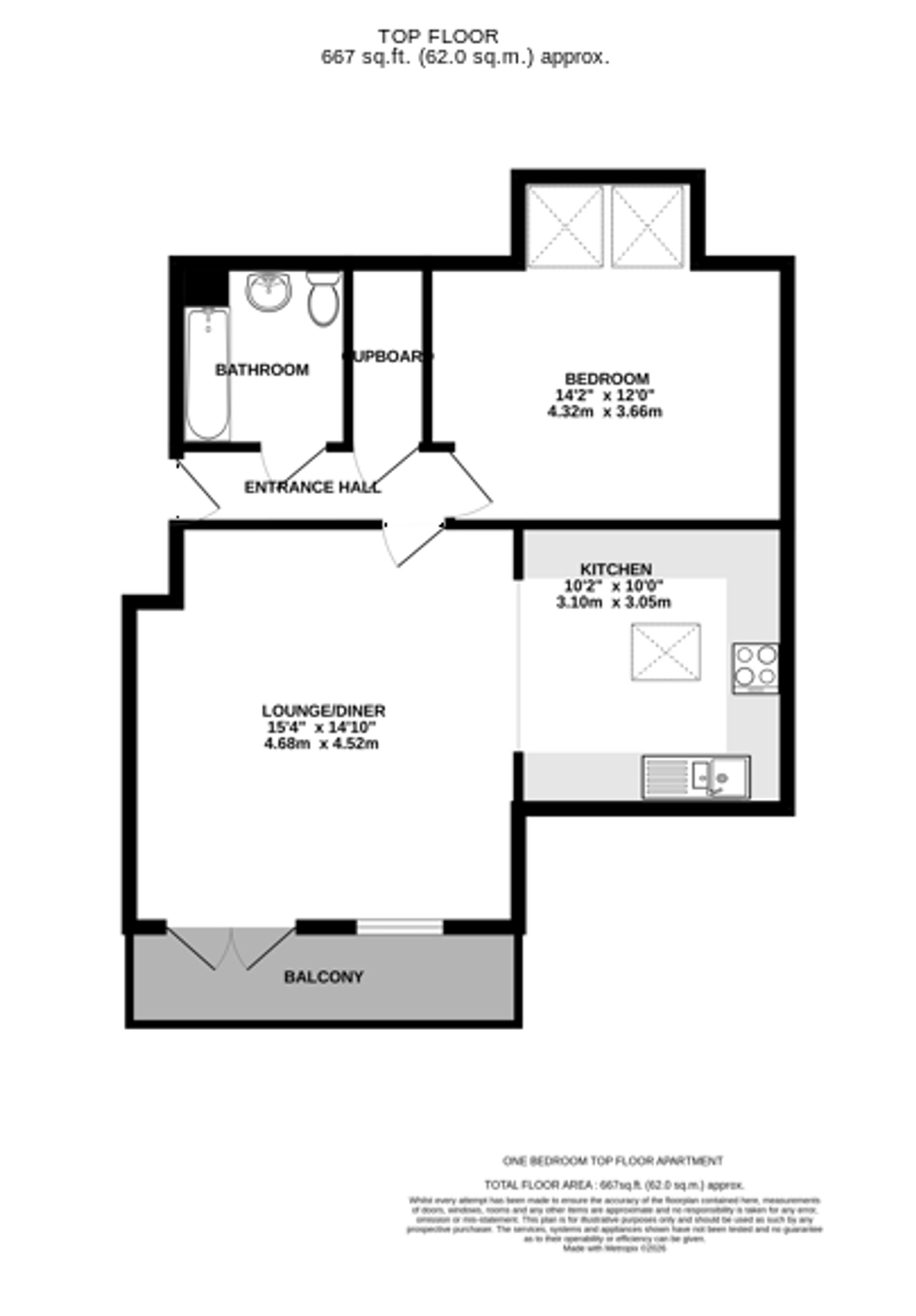 Flat 7, 20 Knights Templar Way, Rochester floorplan