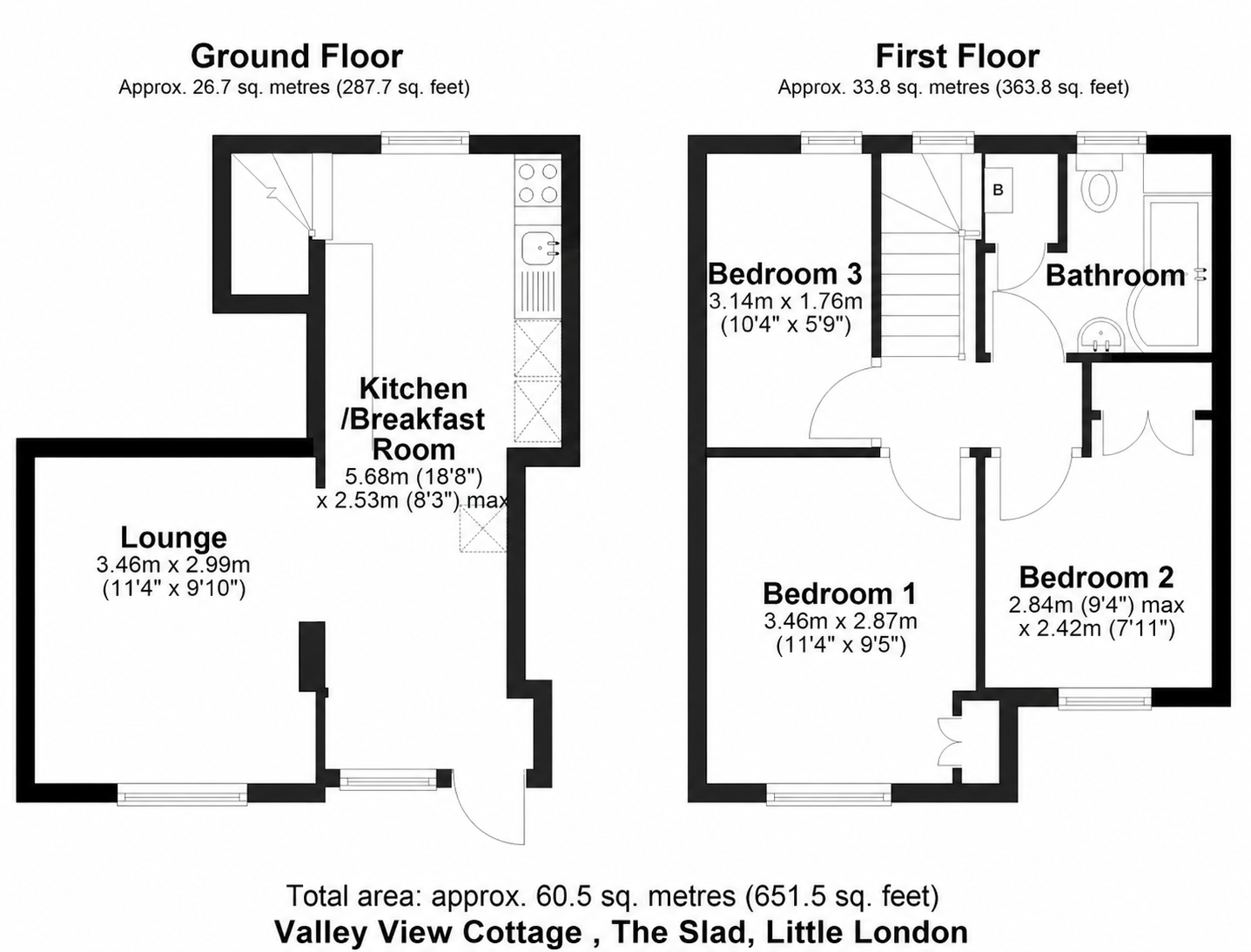 Valley View Cottage,, The Slad, Gloucestershire floorplan