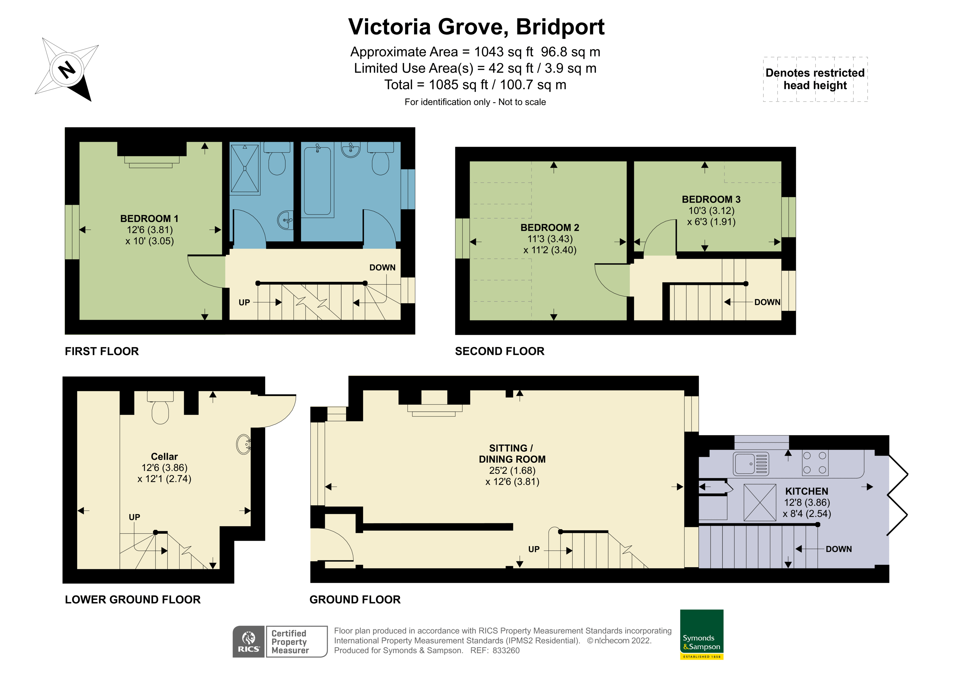 Victoria Grove, Bridport DT6, 3 bedroom terraced house for sale