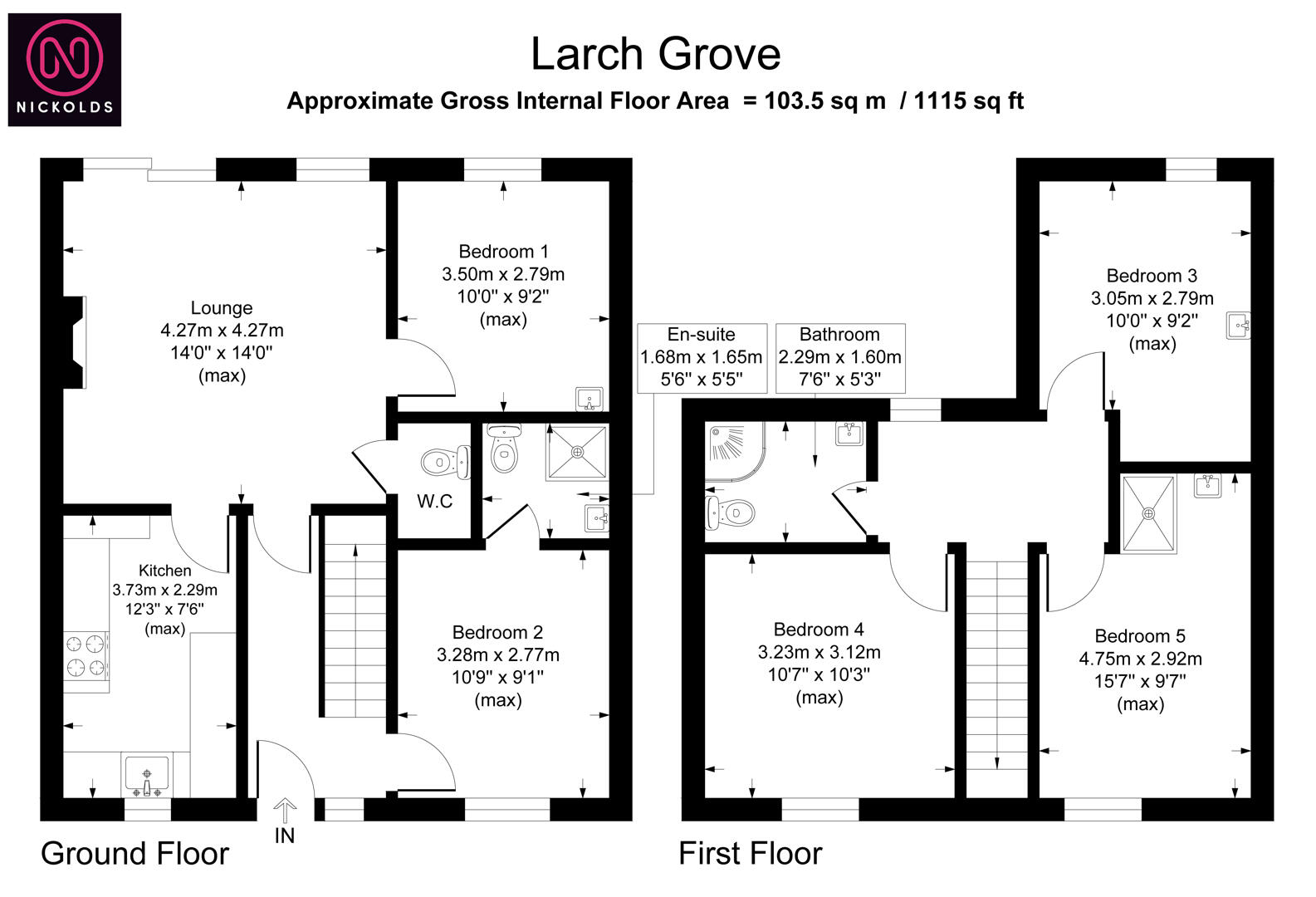16, Larch Grove, Witham floorplan