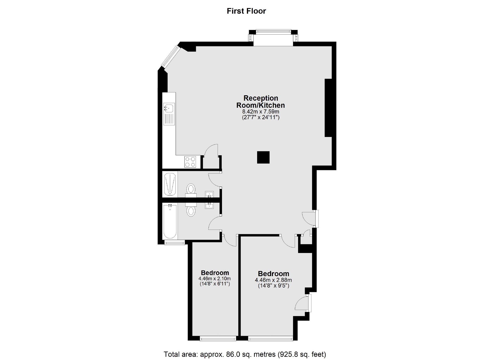 Flat 2, 3-8, Porchester Gate, London floorplan