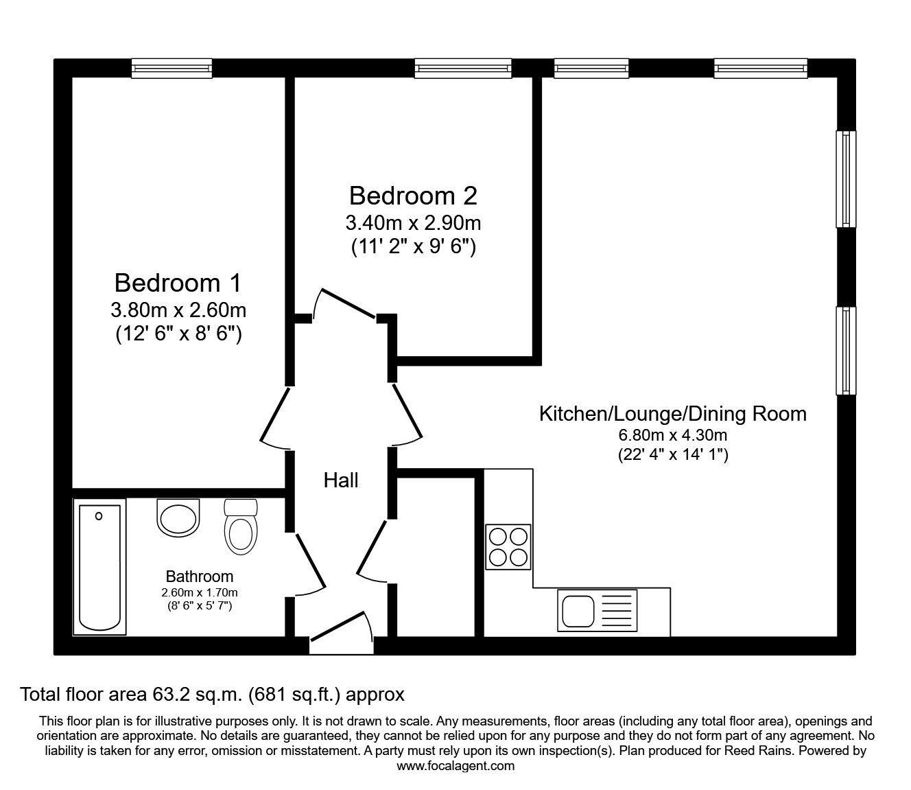 Apartment 802, 2, North Bank, Sheffield floorplan