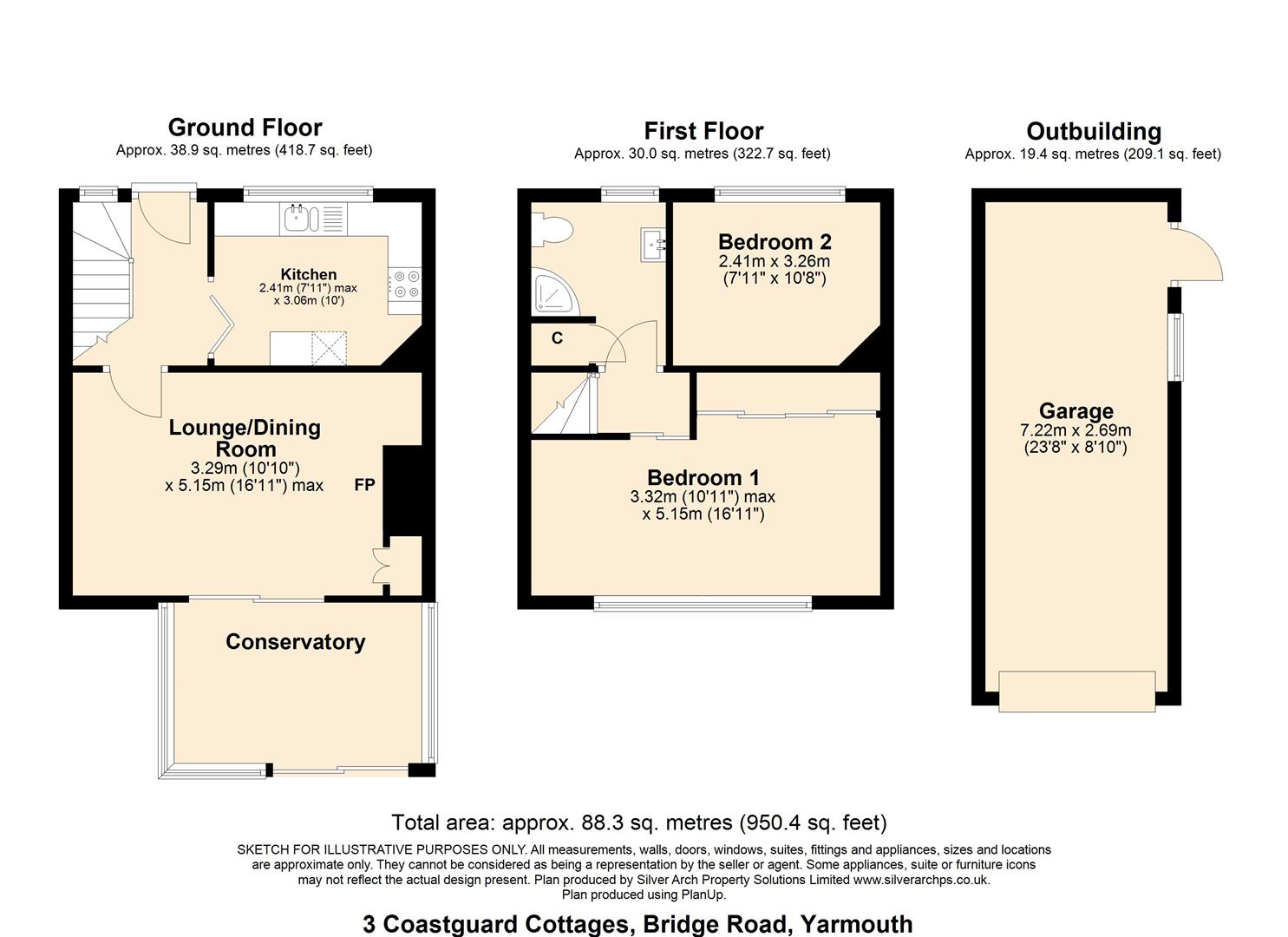 3 Coastguard Cottages, Bridge Road, Yarmouth floorplan