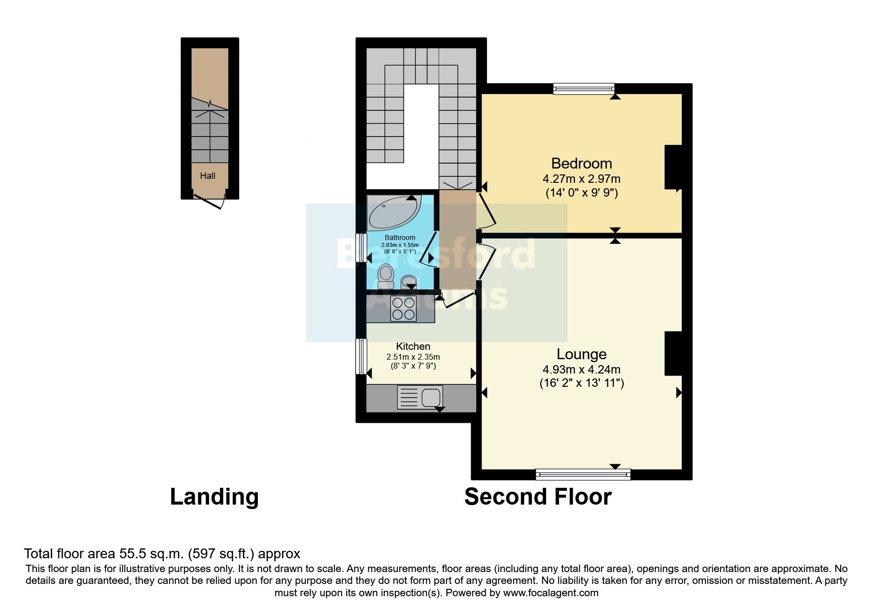 Flat 4, 12, Harcourt Road, Conwy floorplan