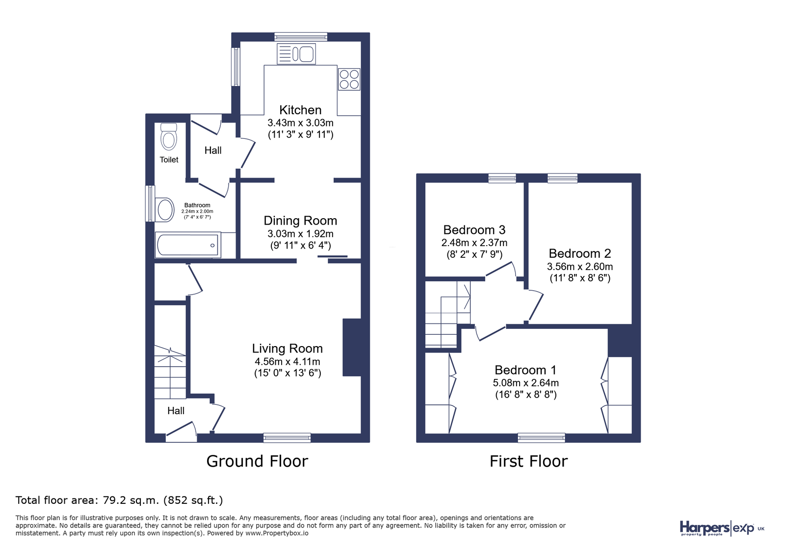 43, Hartford Crescent, Bedlington floorplan