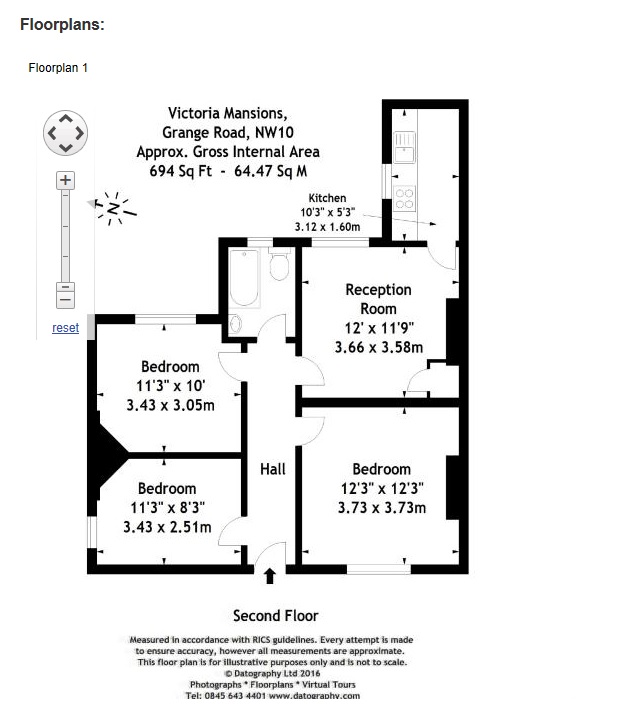 3 Bedrooms Flat to rent in Victoria Mansions, Grange Road, Willesden Green NW10