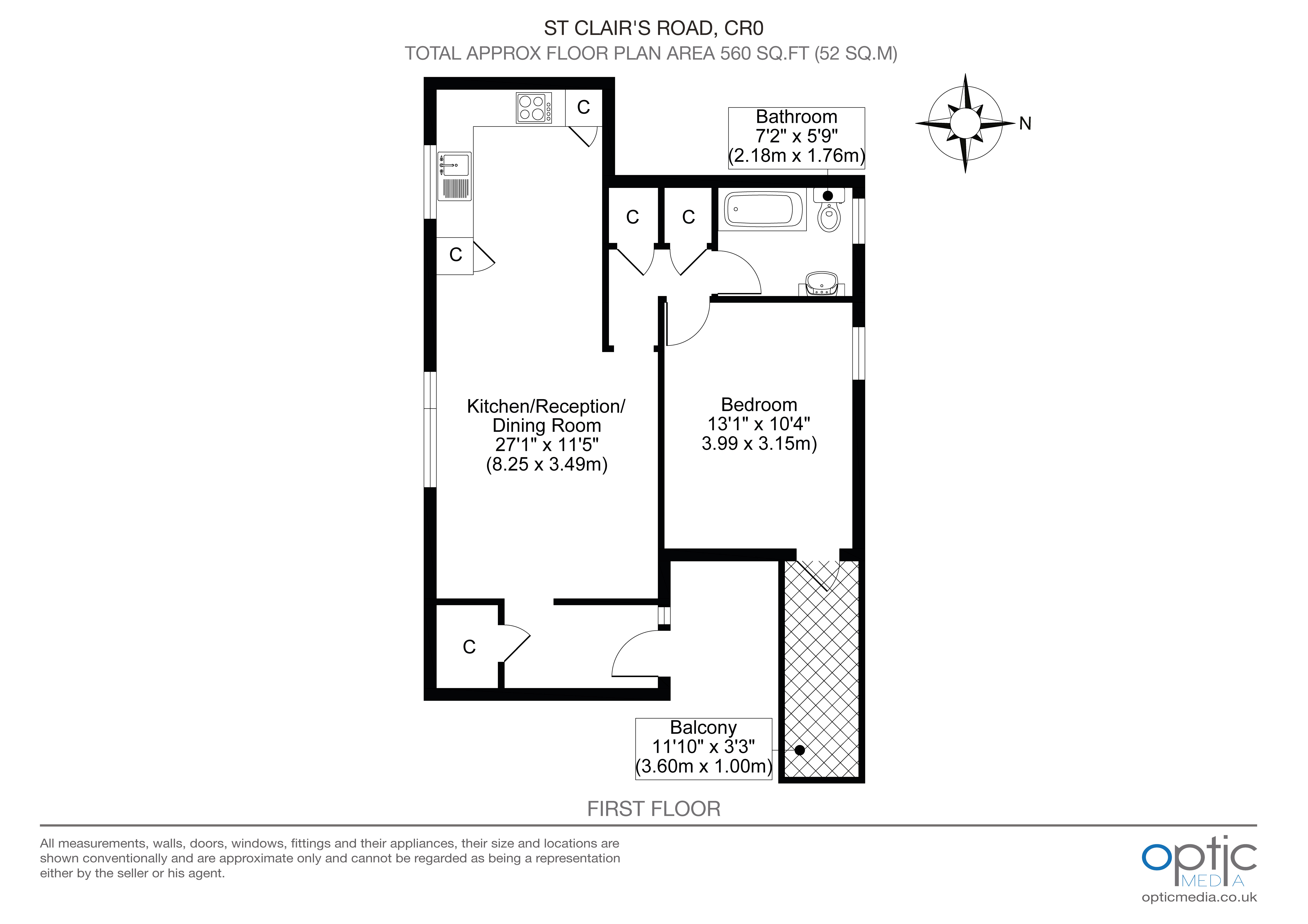 43, St Clair's Road, East Croydon floorplan