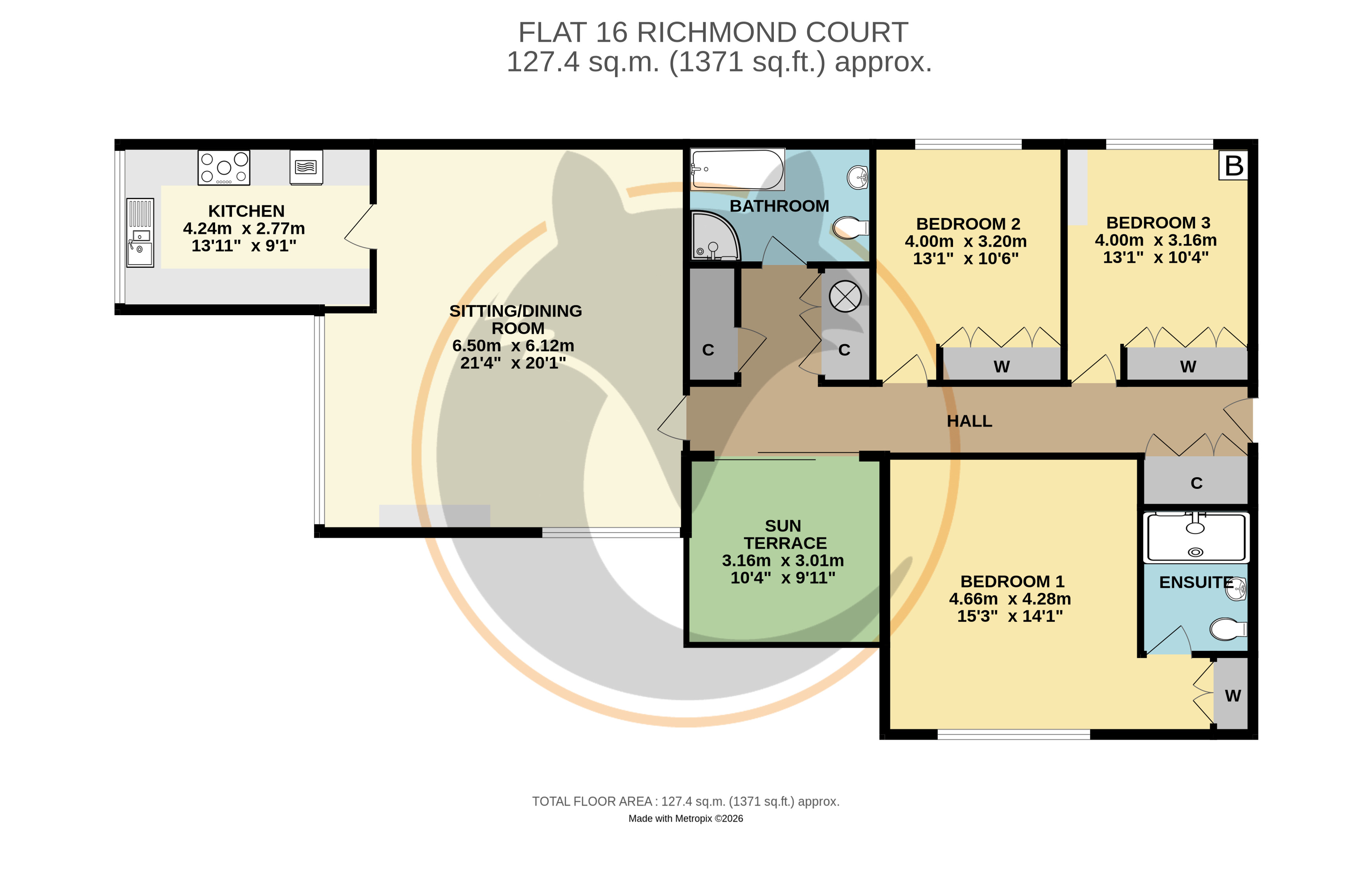 Flat 16, Richmond Court,, Park Lane, Lymington floorplan