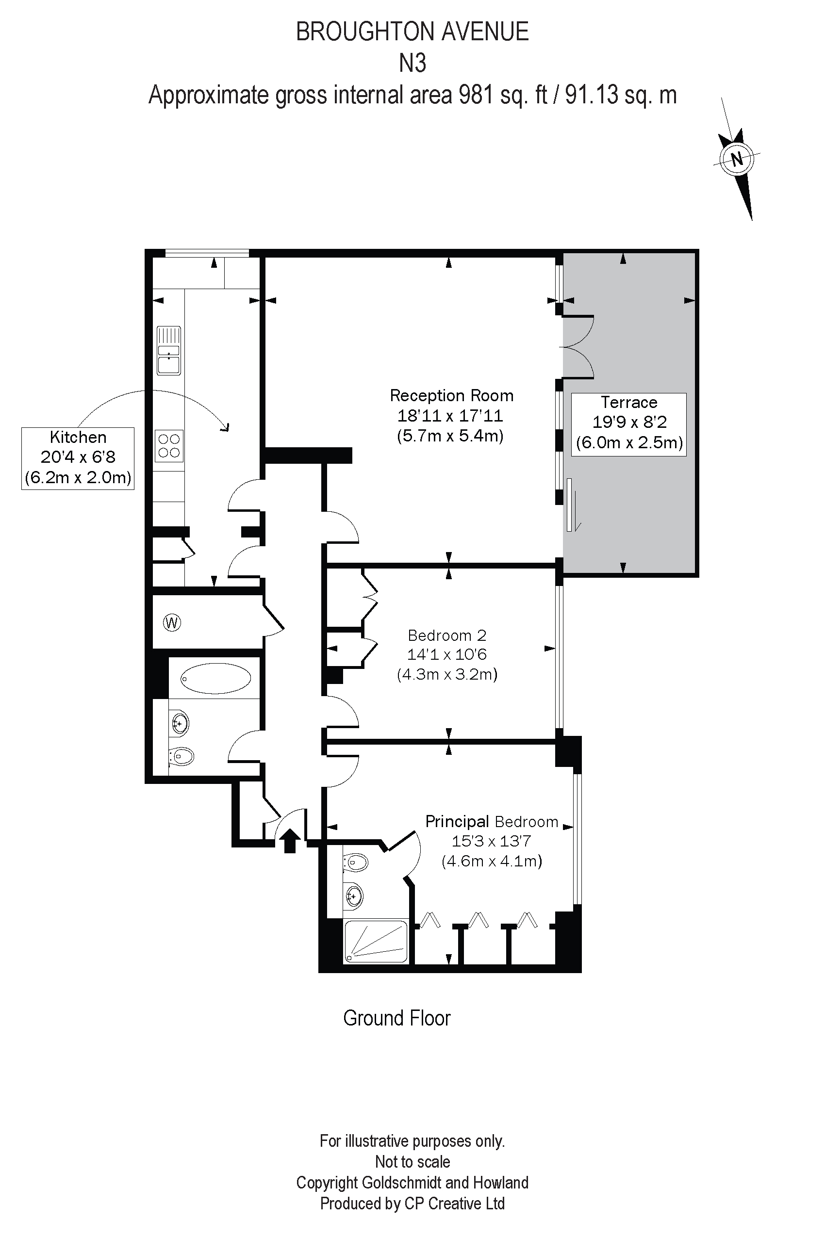4 Staffordshire House, 50, Broughton Avenue, London floorplan