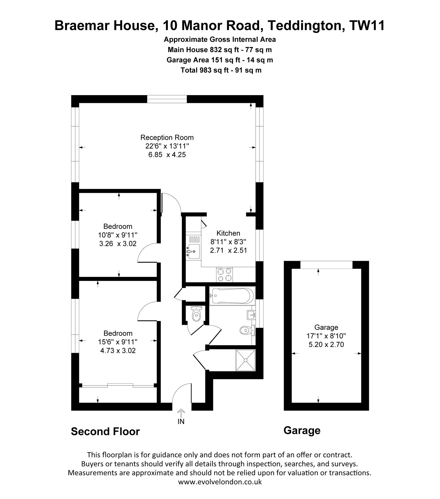 Flat 11 Braemar House, 10, Manor Road, Teddington floorplan