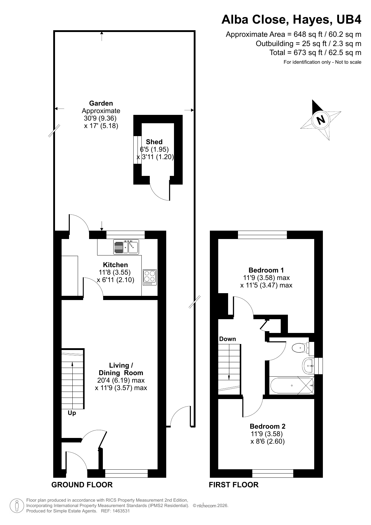 9, Alba Close, Hayes floorplan