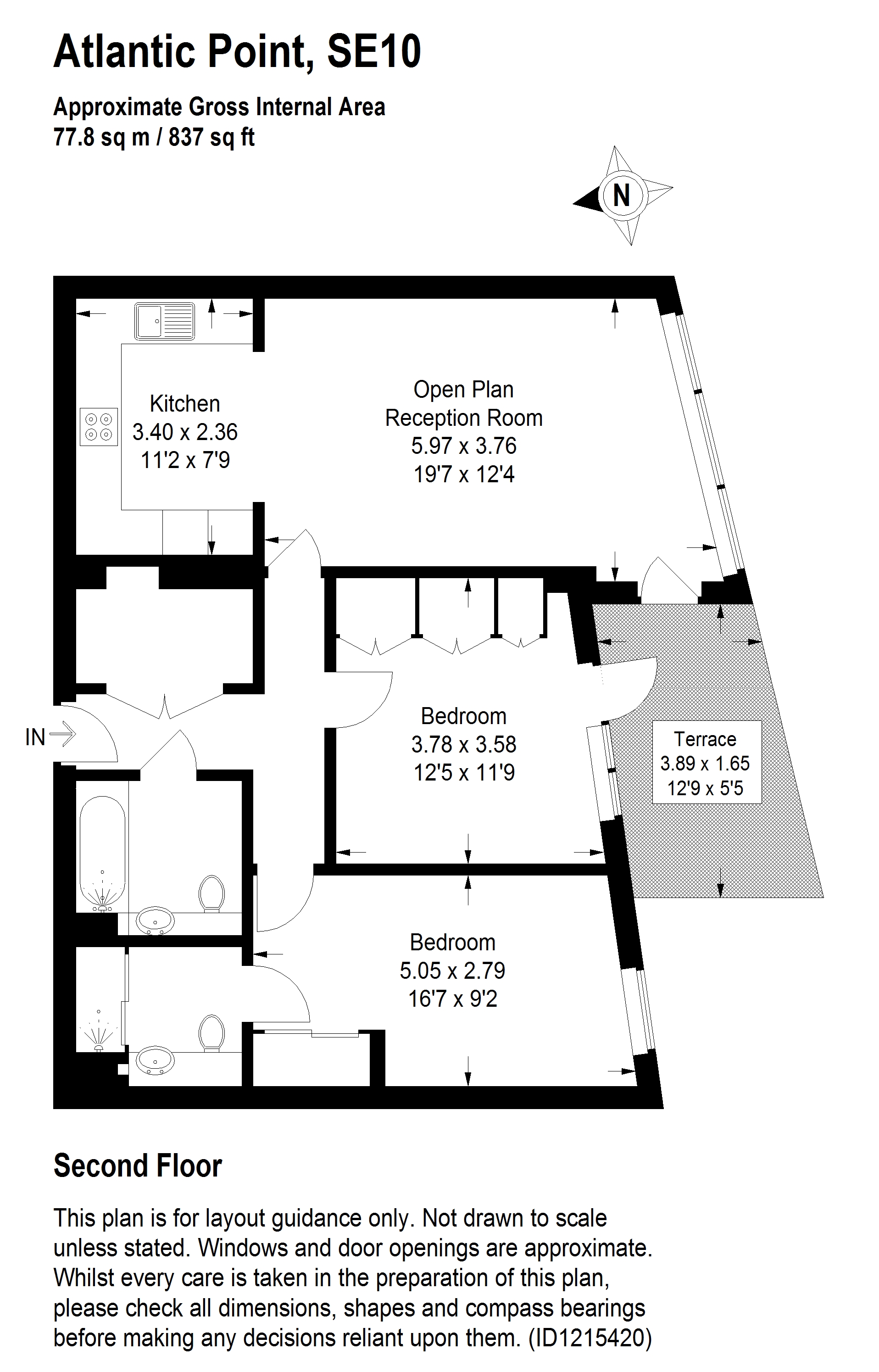 Flat 205, Atlantic Point, London floorplan