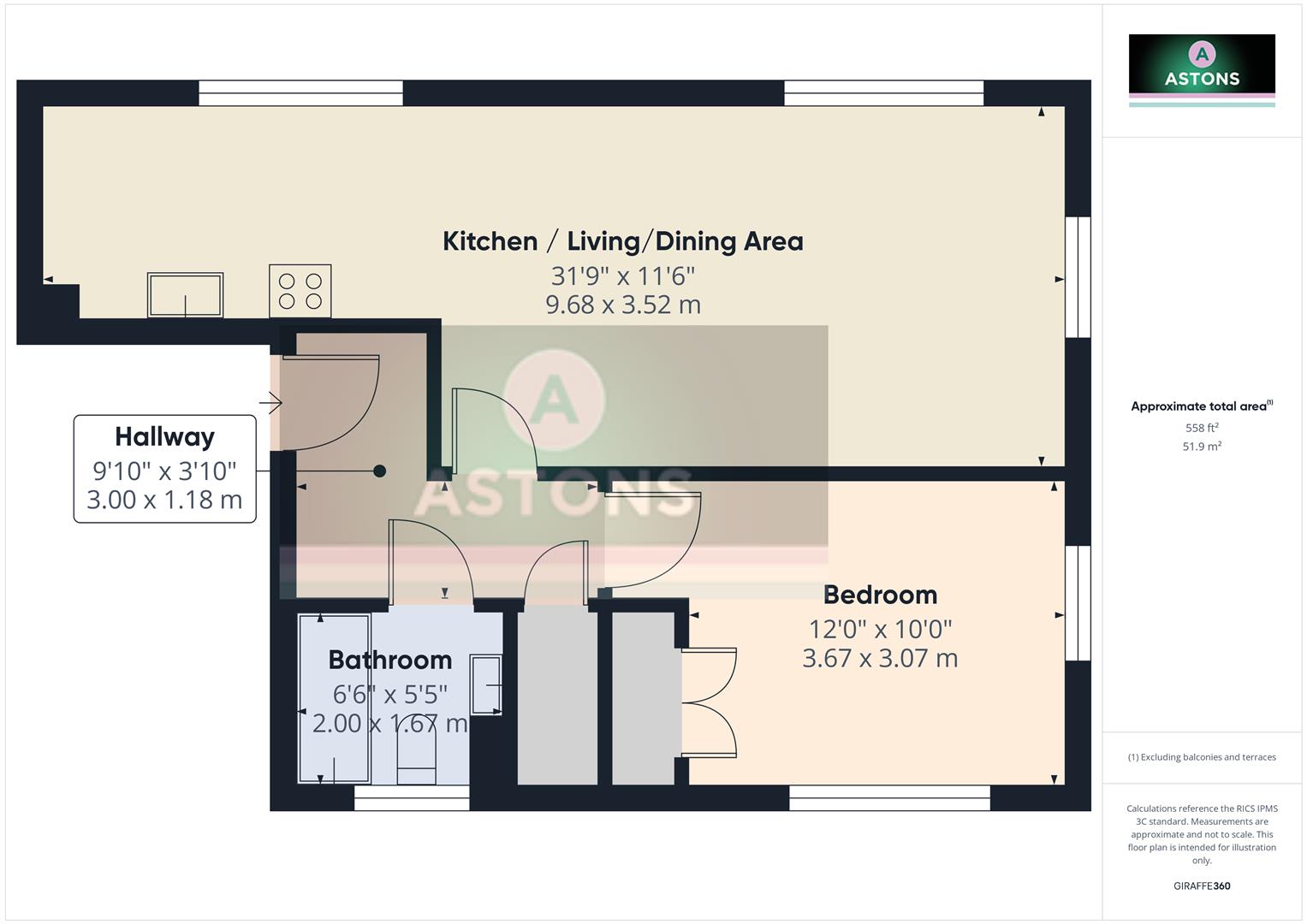 36, Daniels House, Crawley floorplan