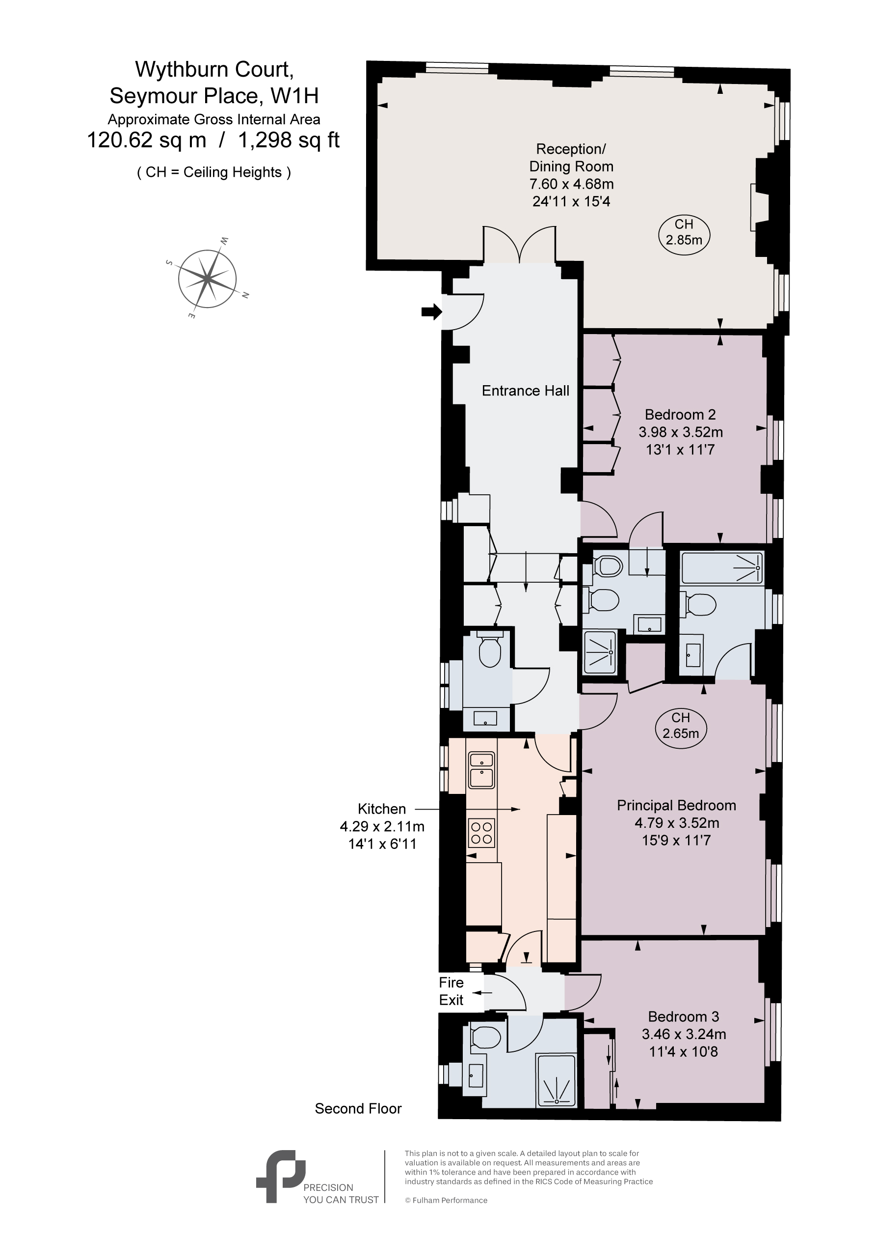 5 Wythburn Court,, Seymour Place, London floorplan