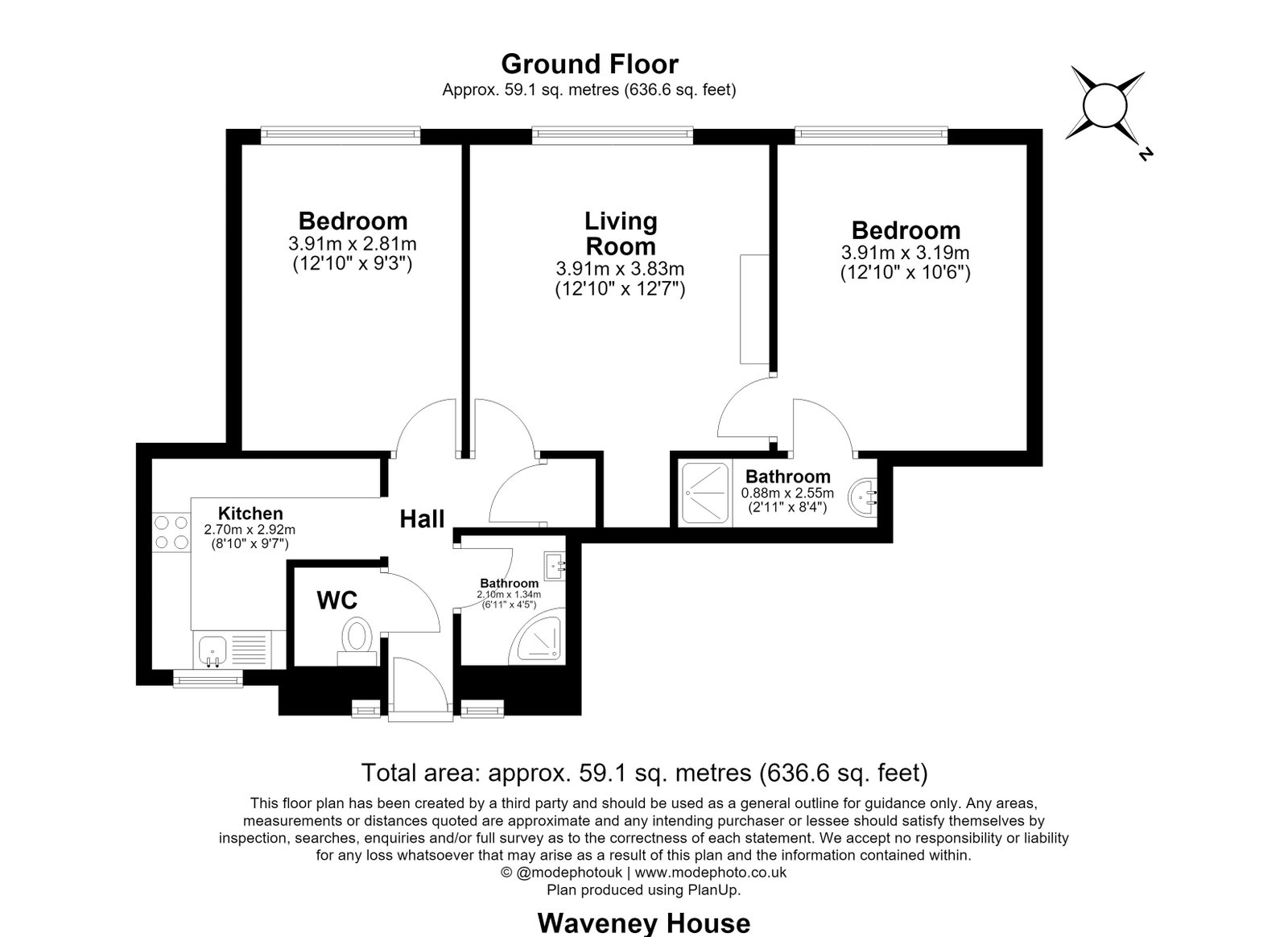 Waveney House,Flat 3, Peckham Rye, London floorplan