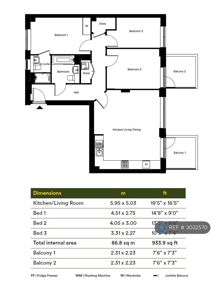 Flat, Barrett House Villiers Gardens, London floorplan