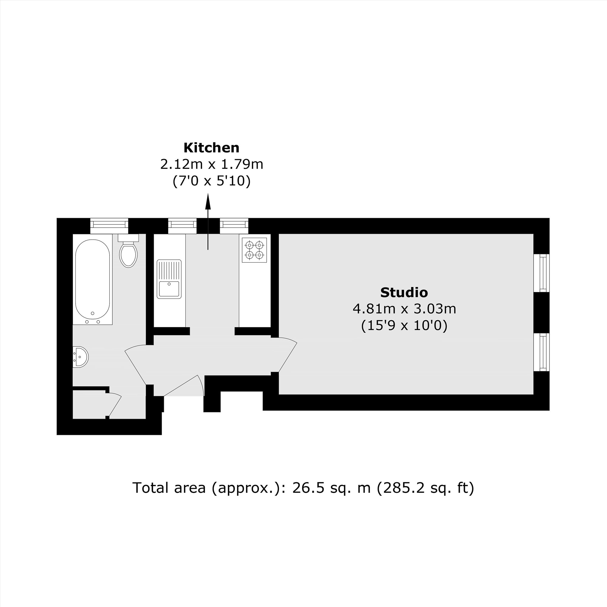 Flat 2, Hill Court, 78, Shoot Up Hill, London floorplan