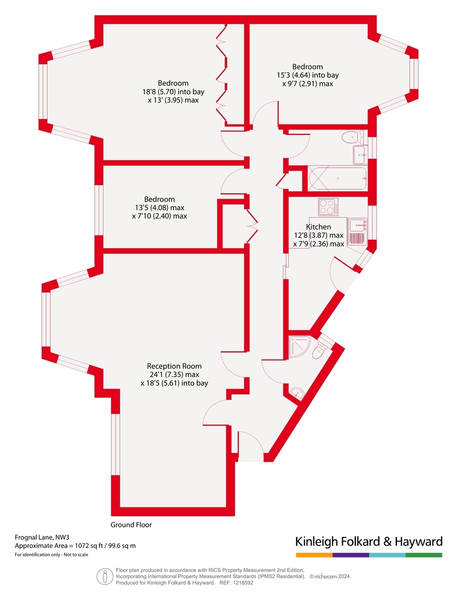 Flat 9 Bracknell Gate,, Frognal Lane, London floorplan