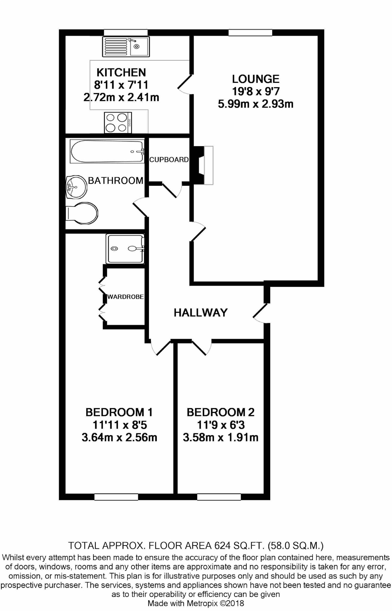 2 Bedrooms Flat for sale in Windmill Lane, Waltham Cross, Hertfordshire EN8