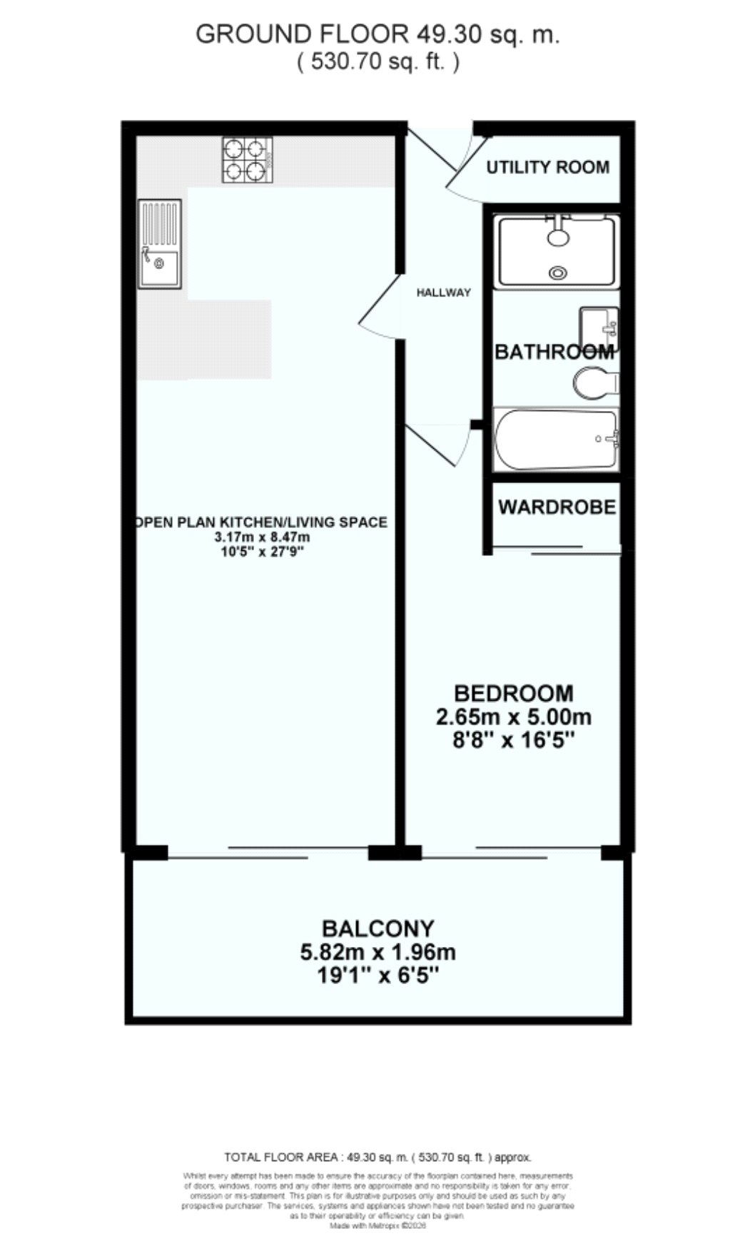 Flat 3, 175, Notte Street, Devon floorplan