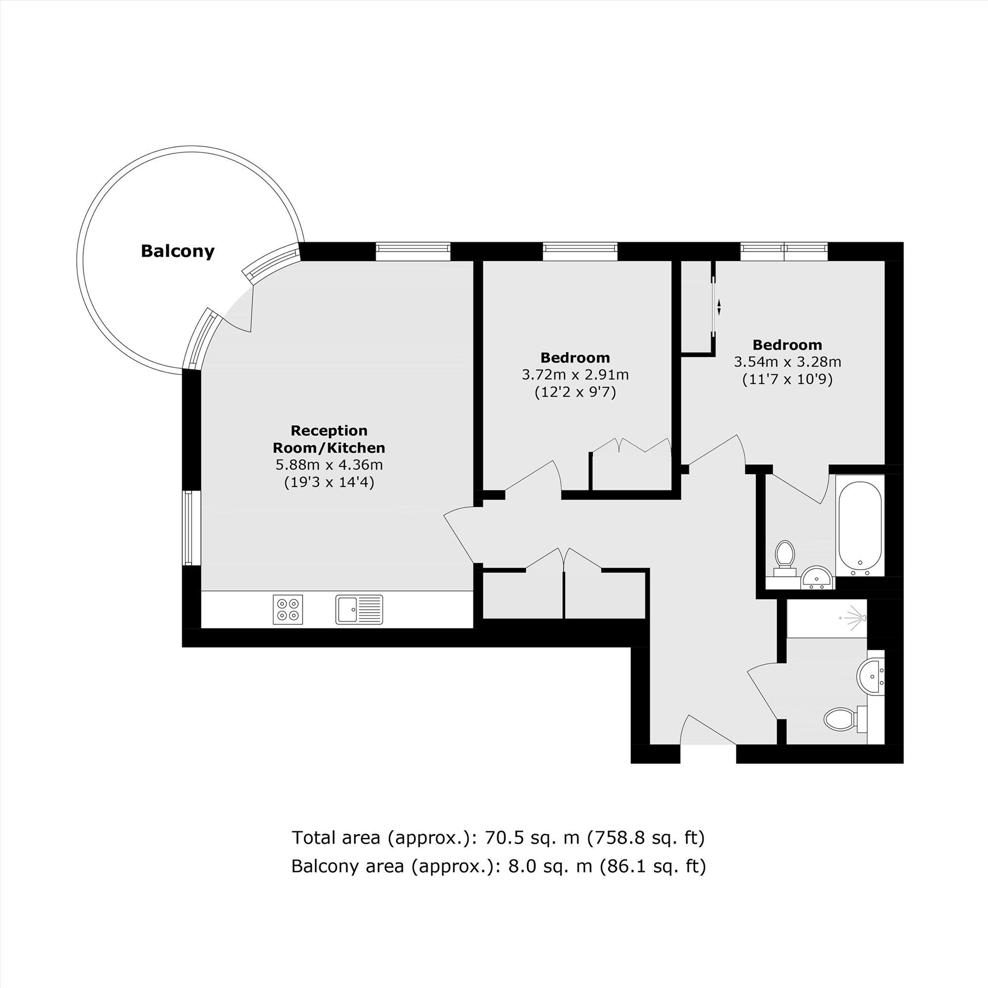 Flat 51 Maltby House, 2, Ottley Drive, Kidbrooke floorplan