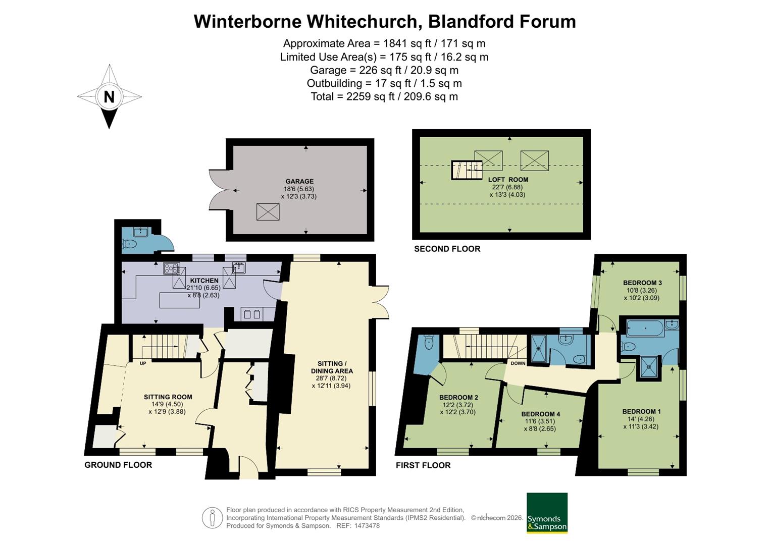 2, Milton End, Blandford Forum floorplan