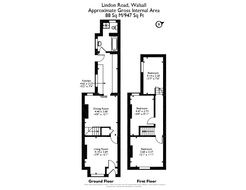 58 Lindon Road, Lindon Road, Walsall floorplan