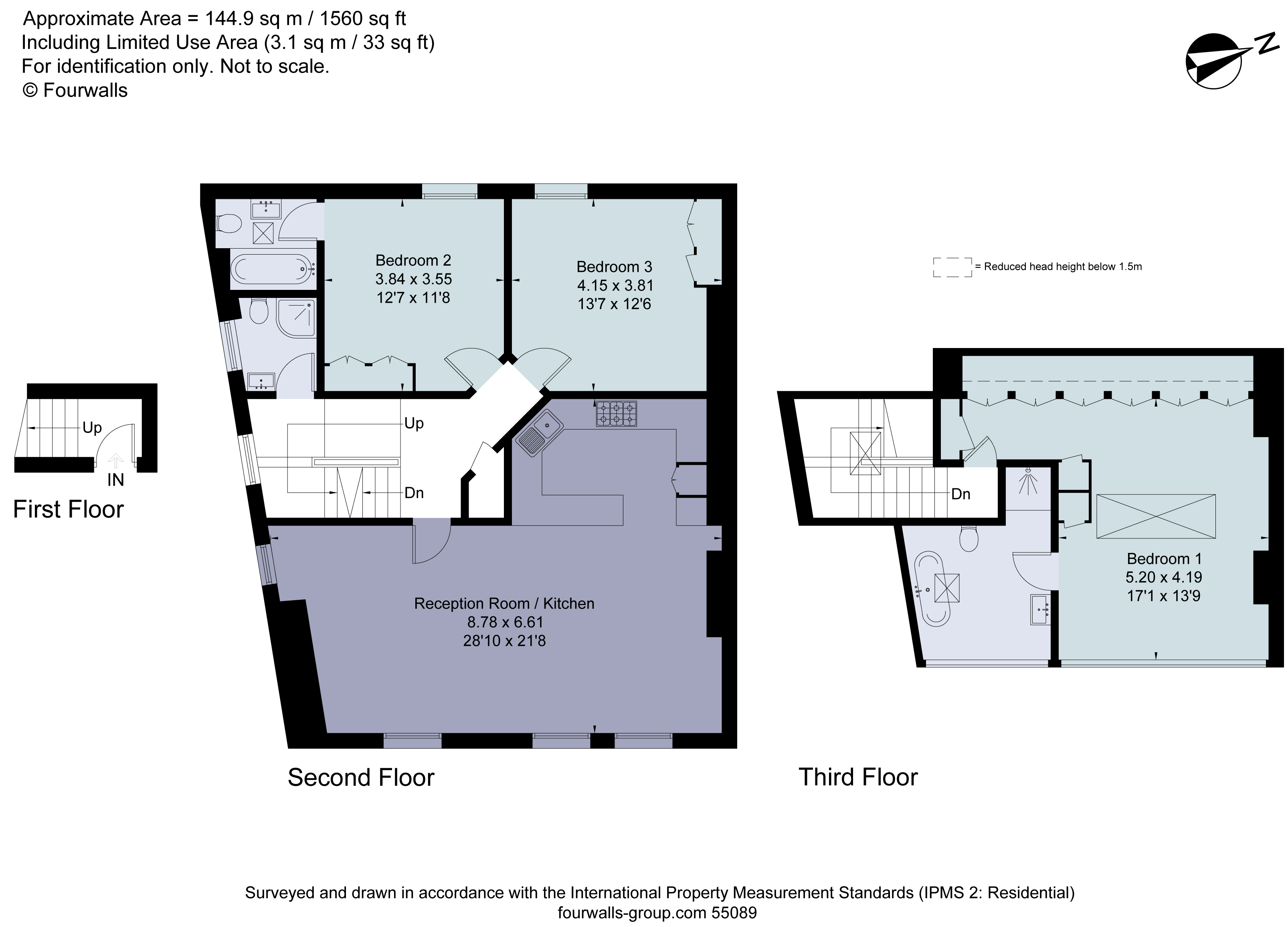 Flat 3, 12, Downside Crescent, London floorplan