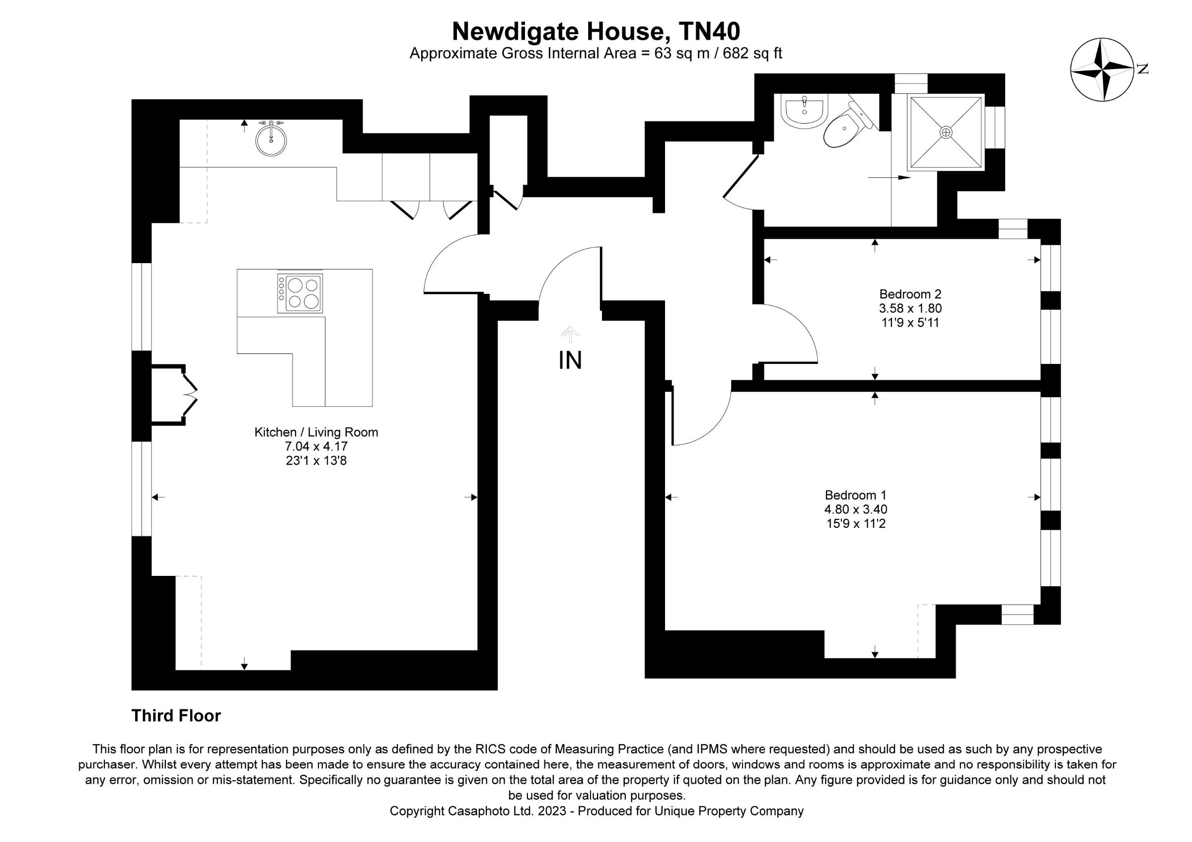 Newdigate House, Knole Road, BexhillOnSea TN40, 2 bedroom flat for