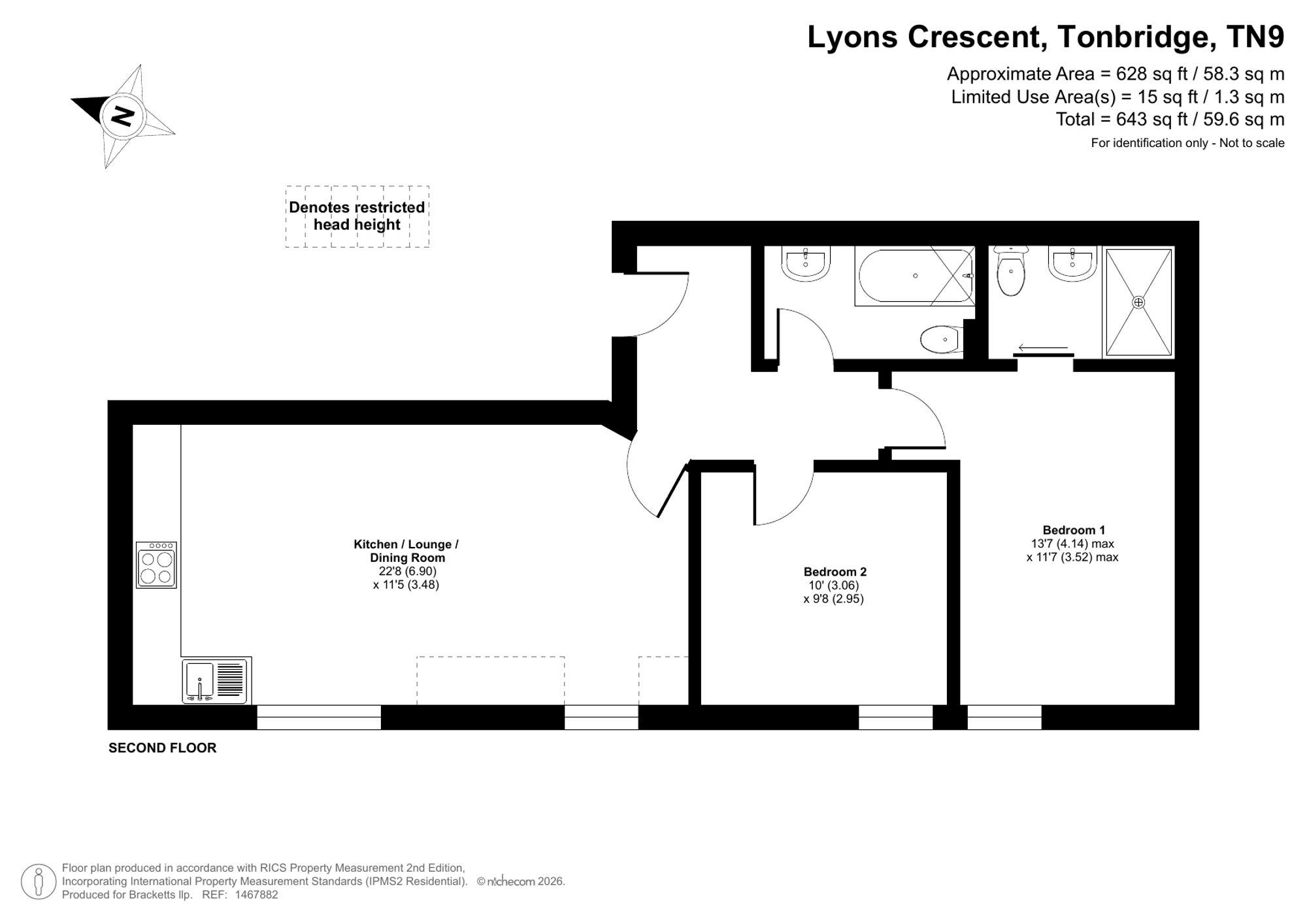 Flat 4, 7 Lyons Crescent, Tonbridge floorplan