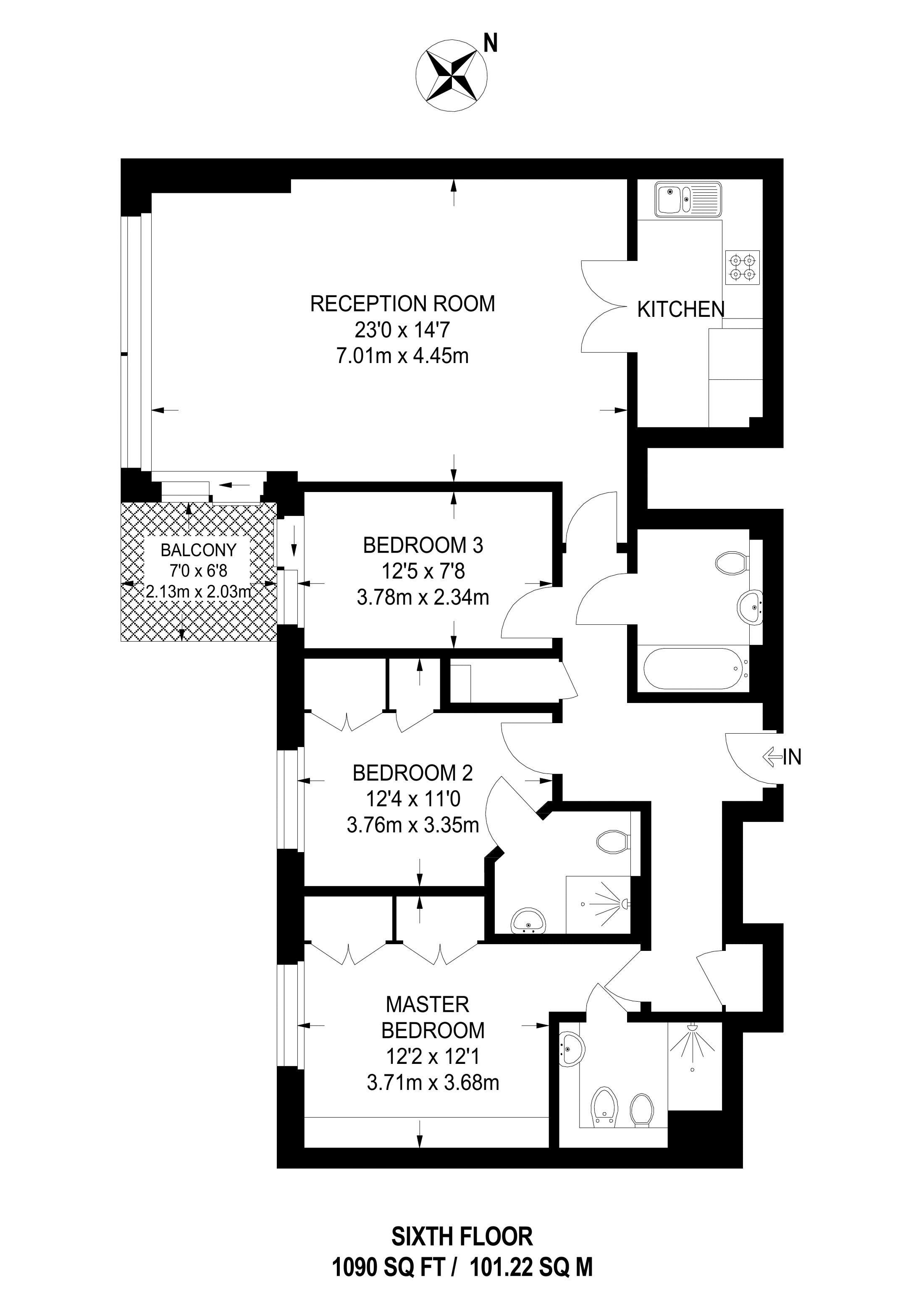 3 Bedrooms Flat to rent in Thames Point, Imperial Wharf, London SW6