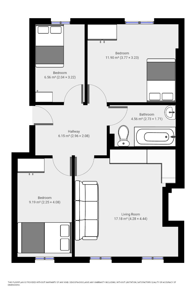 Flat 17, Palmer House,76-84 Fortess Road, London floorplan
