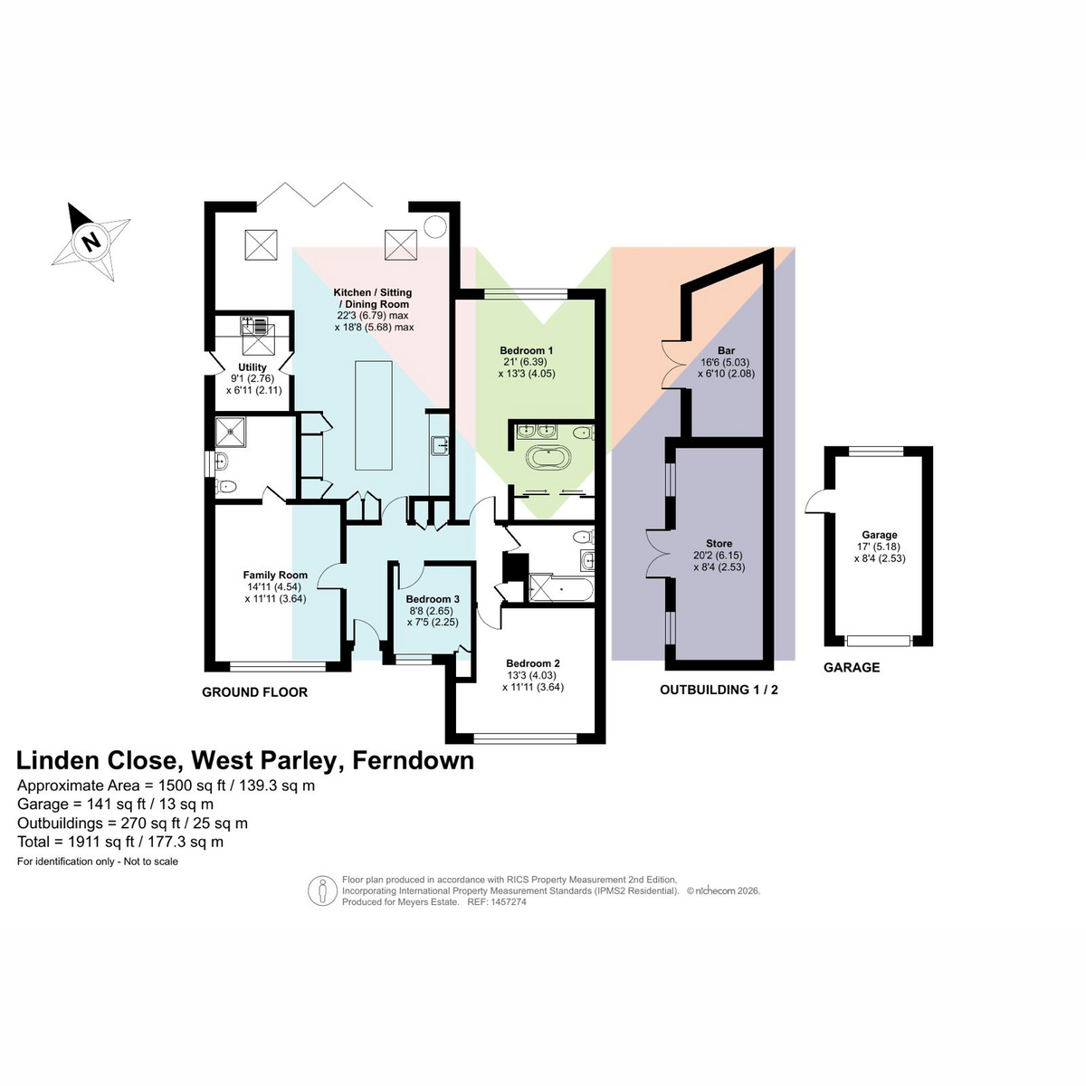25, Linden Close, West Parley floorplan